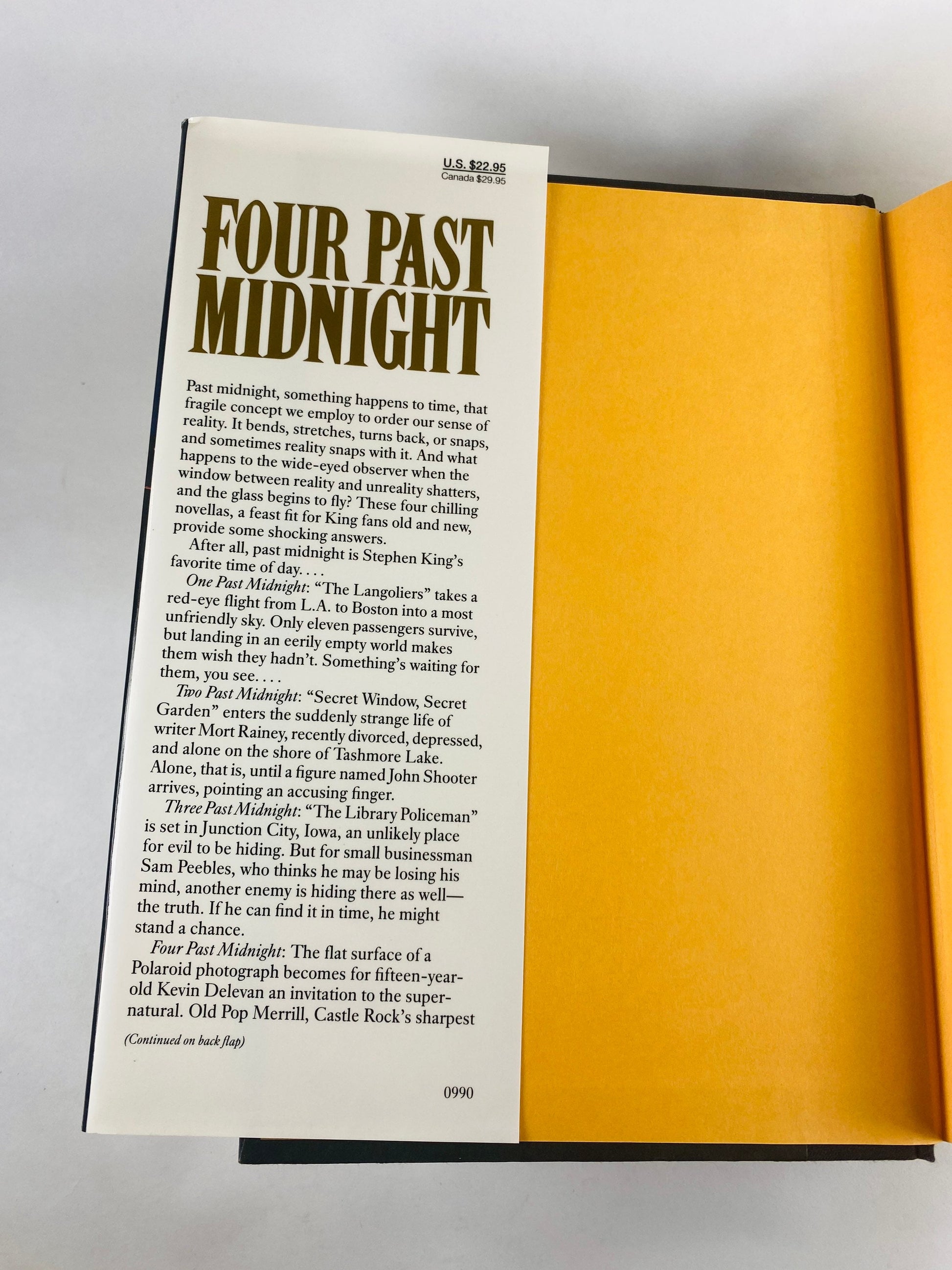 Four Past Midnight by Stephen King FIRST EDITION Vintage book circa 1990 Horror & Literary Fiction. Book lover Goth Gift.