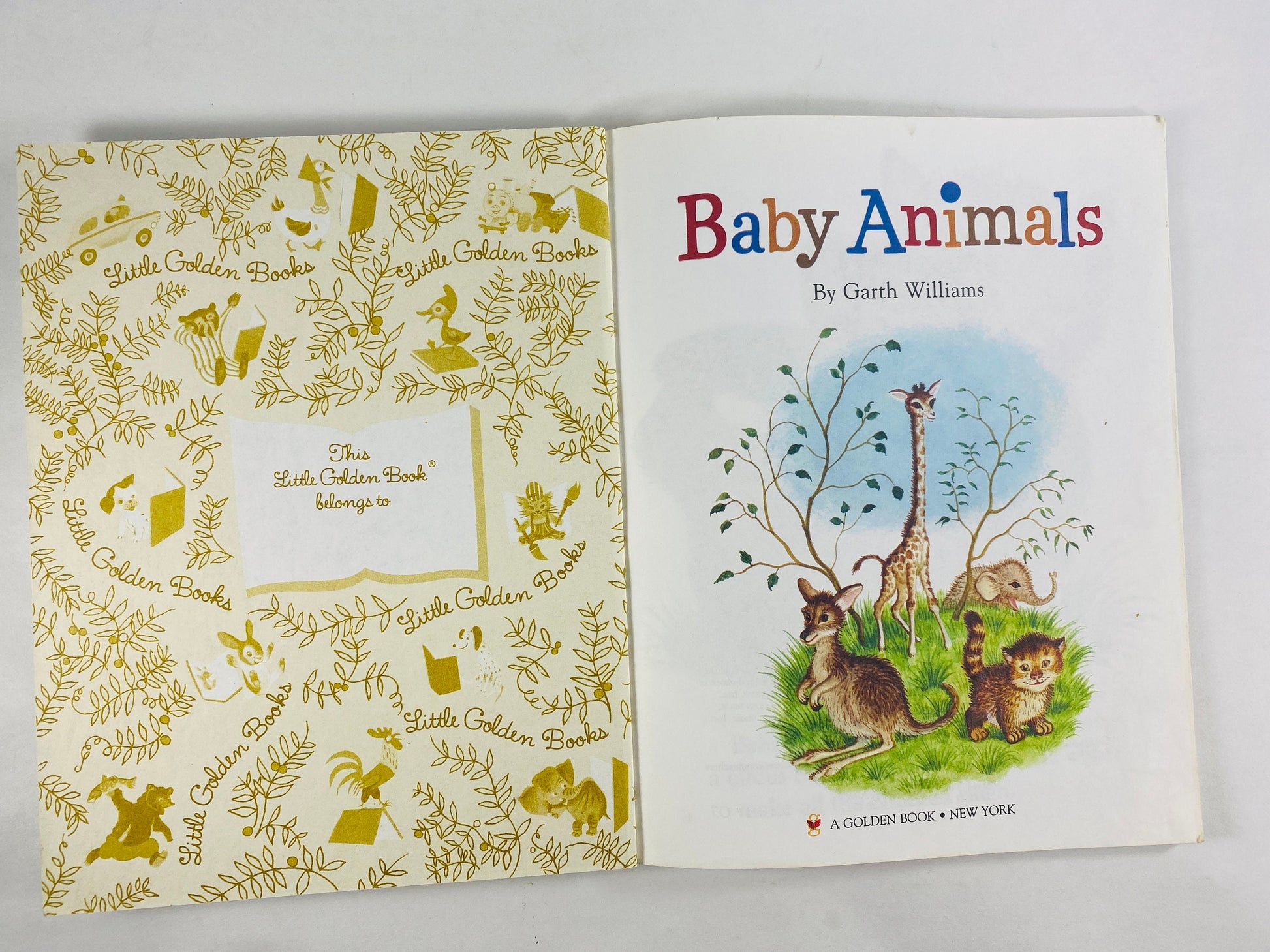 Baby Animals vintage Little Golden Book by Garth Williams Christmas stocking stuffer children's gift