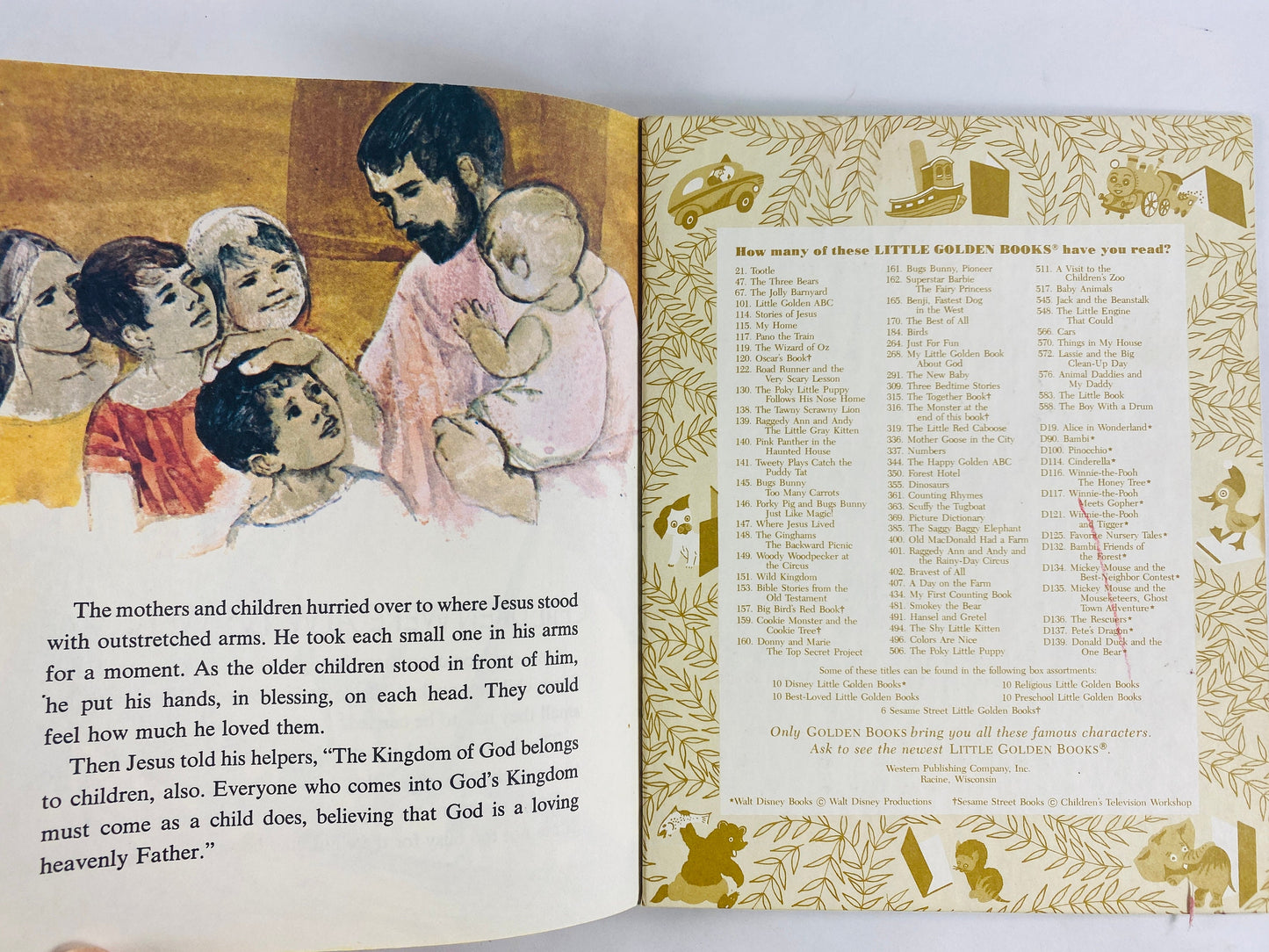 Stories of Jesus vintage Little Golden Book circa 1978. Stocking stuffer children's Christmas gift.