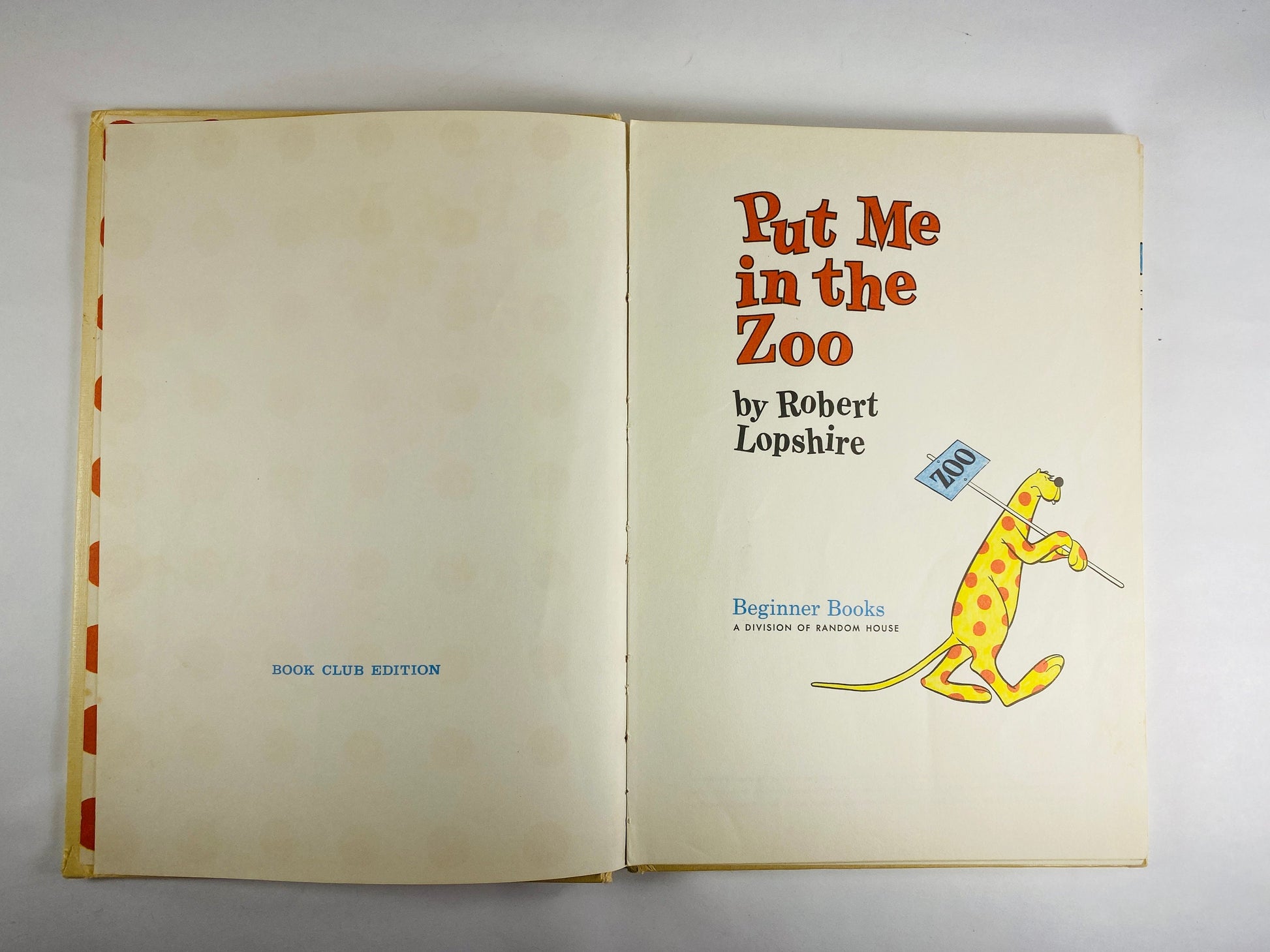 Put Me in the Zoo by Robert Lopshire vintage book by Dr Seuss circa 1960 Beginner Reader Book Club Edition