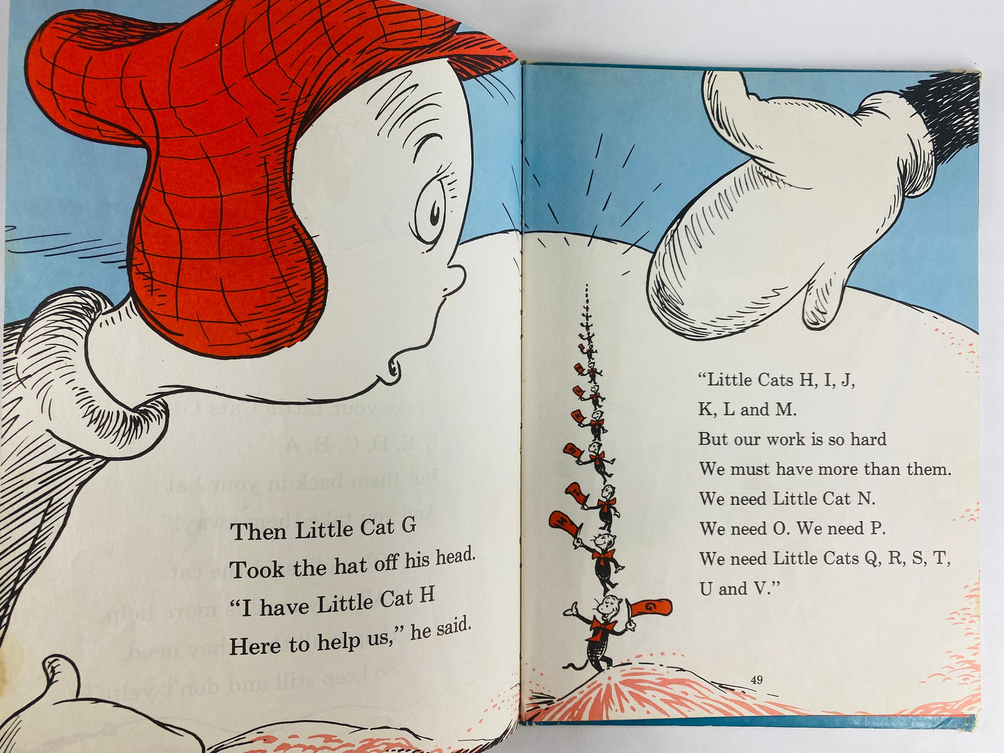 FIRST EDITION Dr Seuss Cat in the Hat Comes Back Vintage collectible book pictoral boards circa 1958.