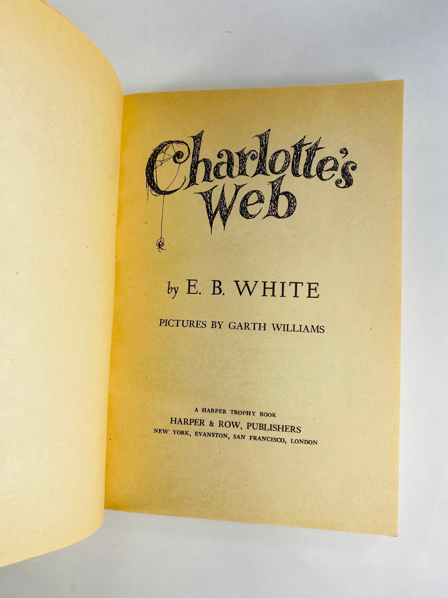 Charlotte’s Web by EB White vintage paperback book illustrated by Garth Williams circa 1973 Collector gift