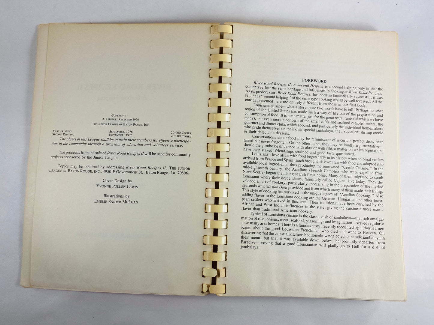 River Road Recipes Cookbook II by Junior League Of Baton Rouge, Louisiana Vintage cookbook circa 1976 Cajun Creole Acadian Jambalaya