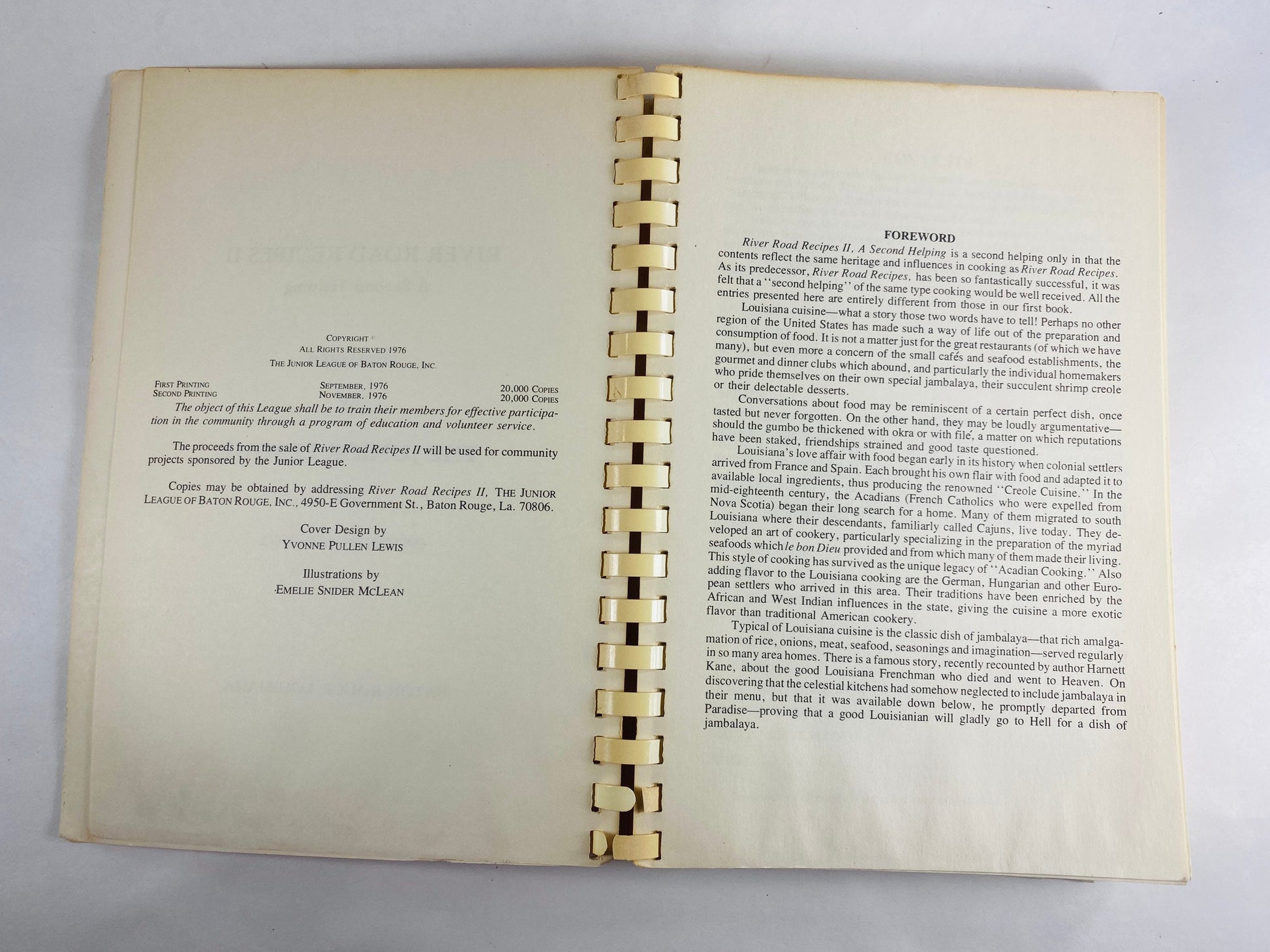 River Road Recipes Cookbook II by Junior League Of Baton Rouge, Louisiana Vintage cookbook circa 1976 Cajun Creole Acadian Jambalaya