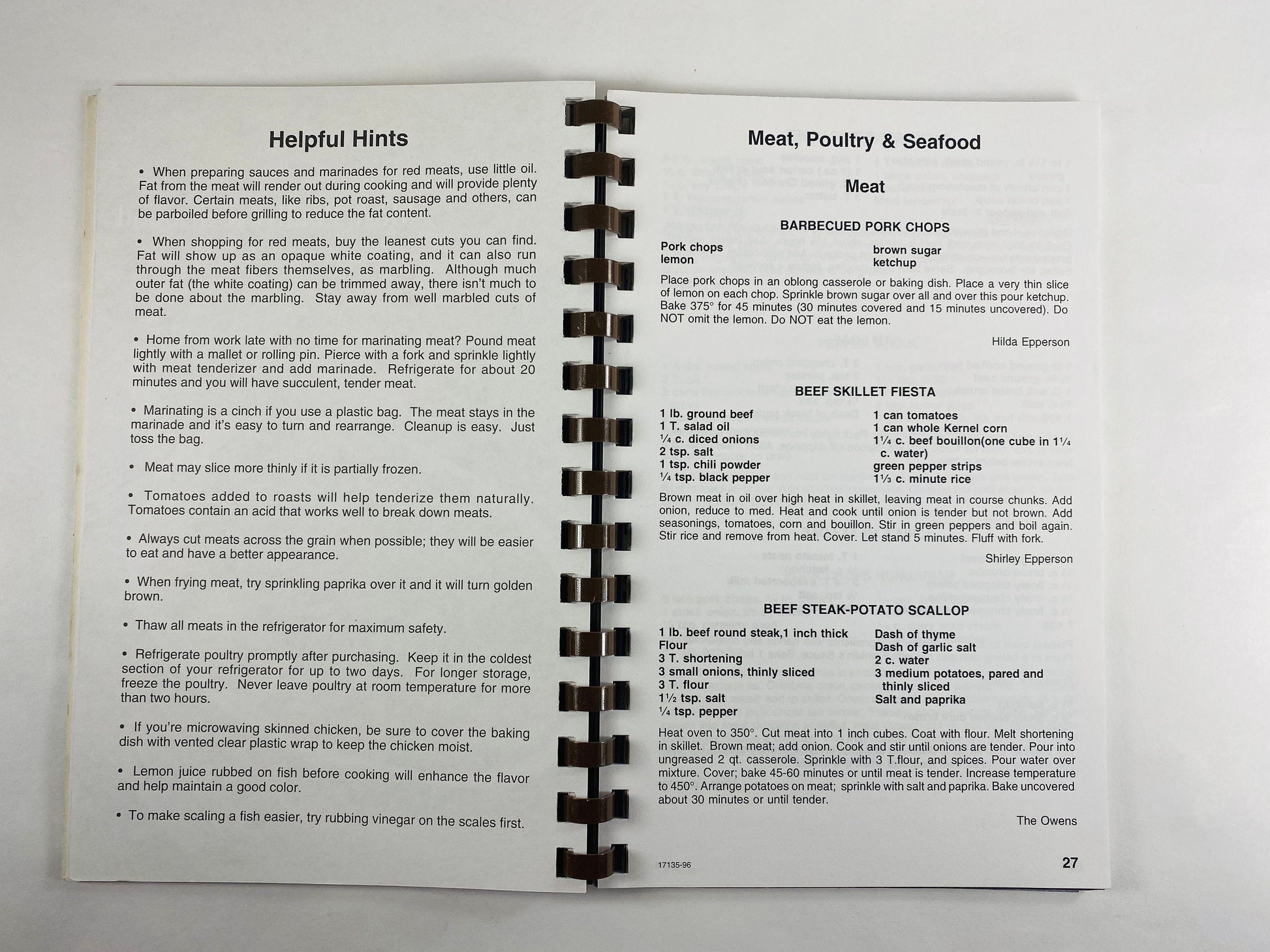 Pleasures from the Good Earth vintage cookbook Pioneer Christian Academy White's Creek Tennessee circa 1996 Fruit Dip Chocolate Chess Pie