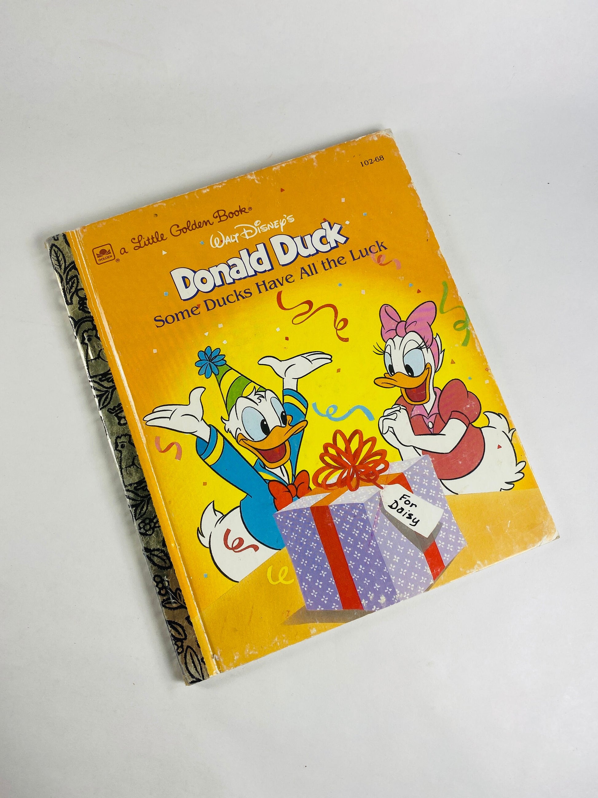 1987 Donald Duck vintage Little Golden Book by Walt Disney Some Ducks have all the Luck Stocking stuffer children gift