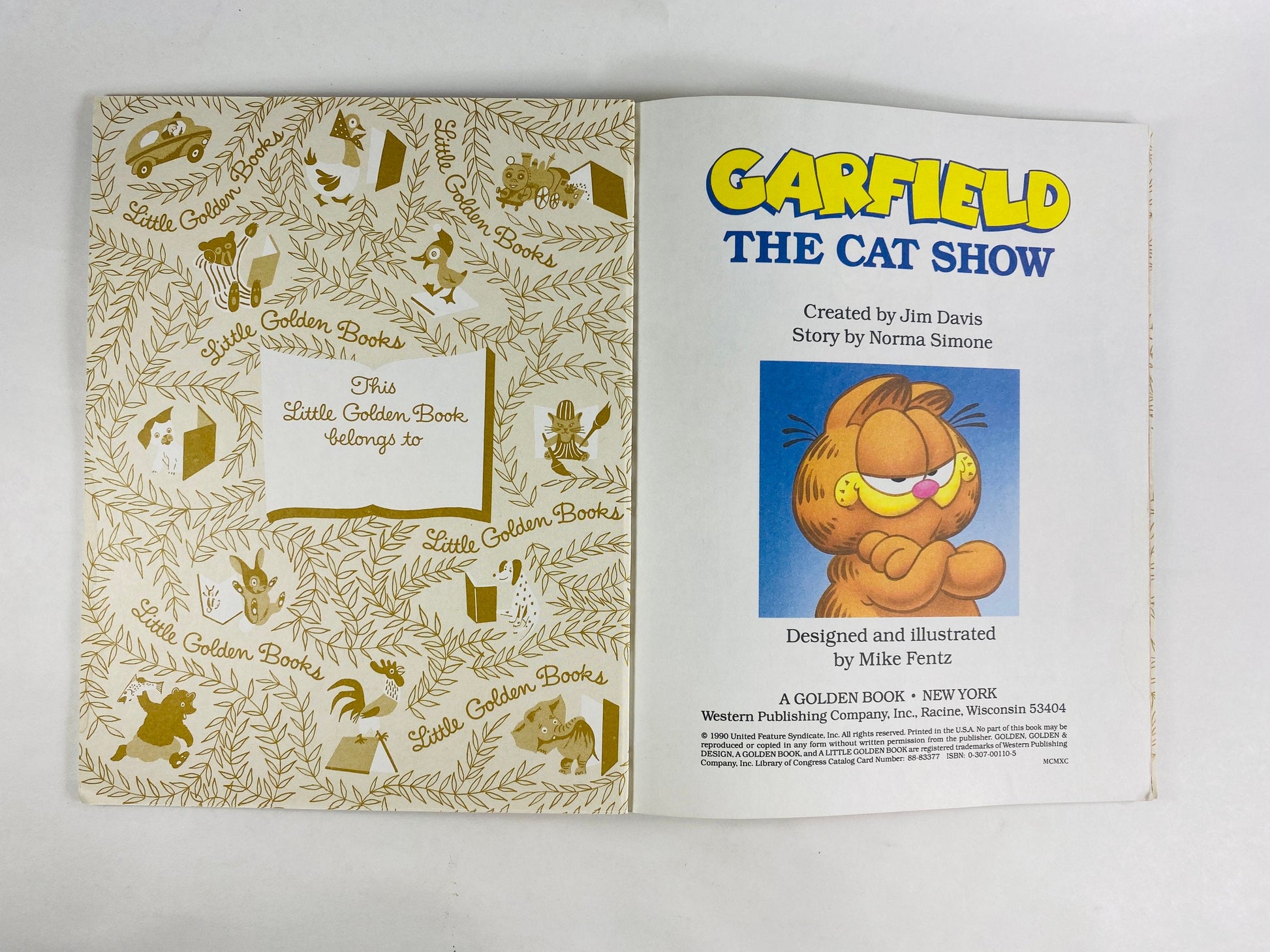 Garfield the Cat vintage Little Golden Book GenX stocking stuffer The Cat Show cartoon