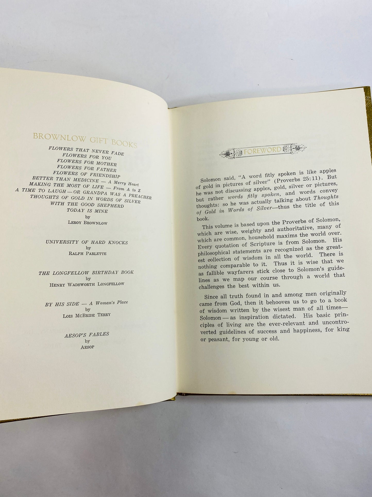 Christian vintage book Thoughts of Gold in Words of Silver by Leroy Brownlow circa 1974 GORGEOUS binding New Testament Jesus Christ