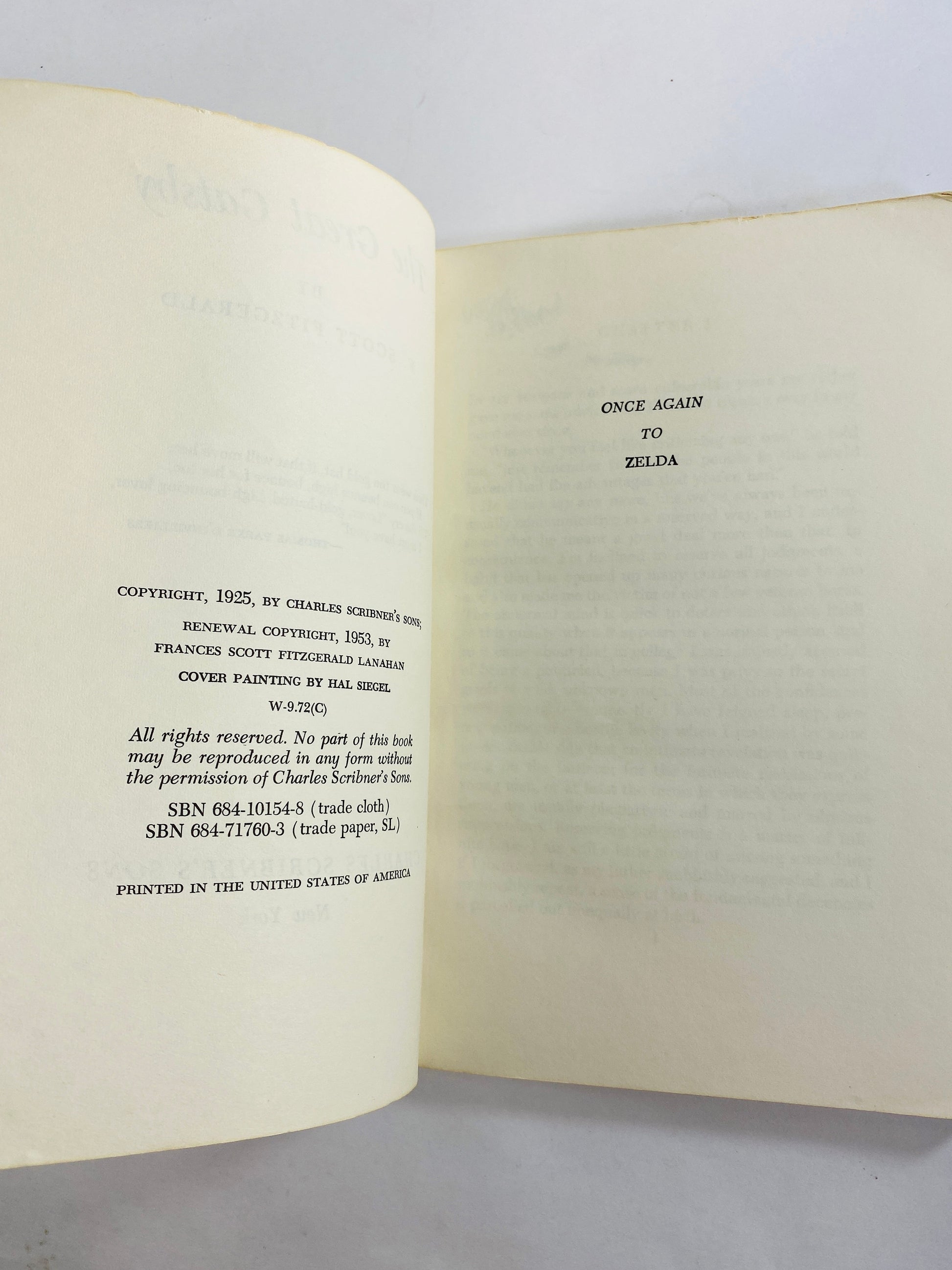 Great Gatsby vintage paperback book by F Scott Fitzgerald circa 1953 Scribner Library Classic Chanukah Christmas gift stocking stuffer