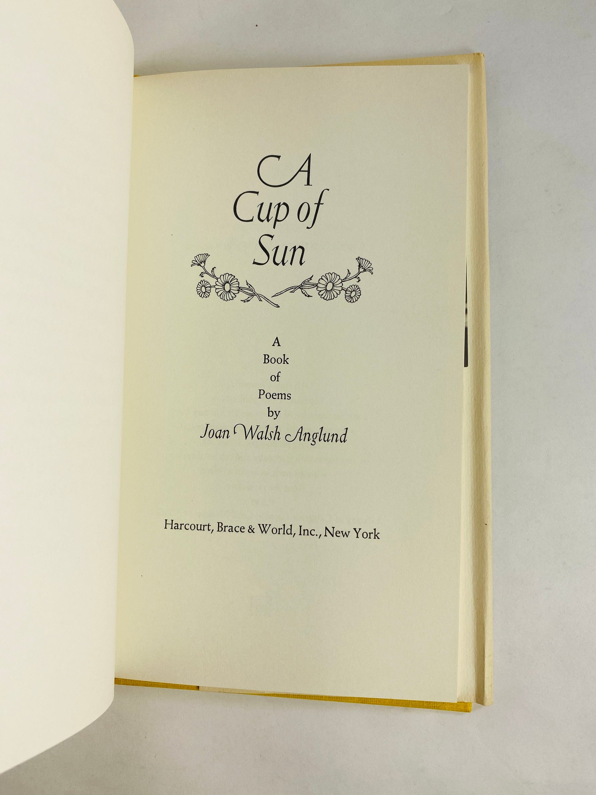 1967 vintage poetry book by Joan Walsh Anglund A Cup of Sun FIRST EDITION with dust jacket Gorgeous collectible gift