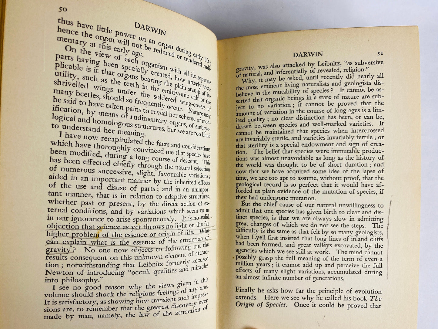 Charles Darwin vintage book circa 1939 Living Thoughts voyage of HMS Beagle antique published Huxley outdoors nature lover gift