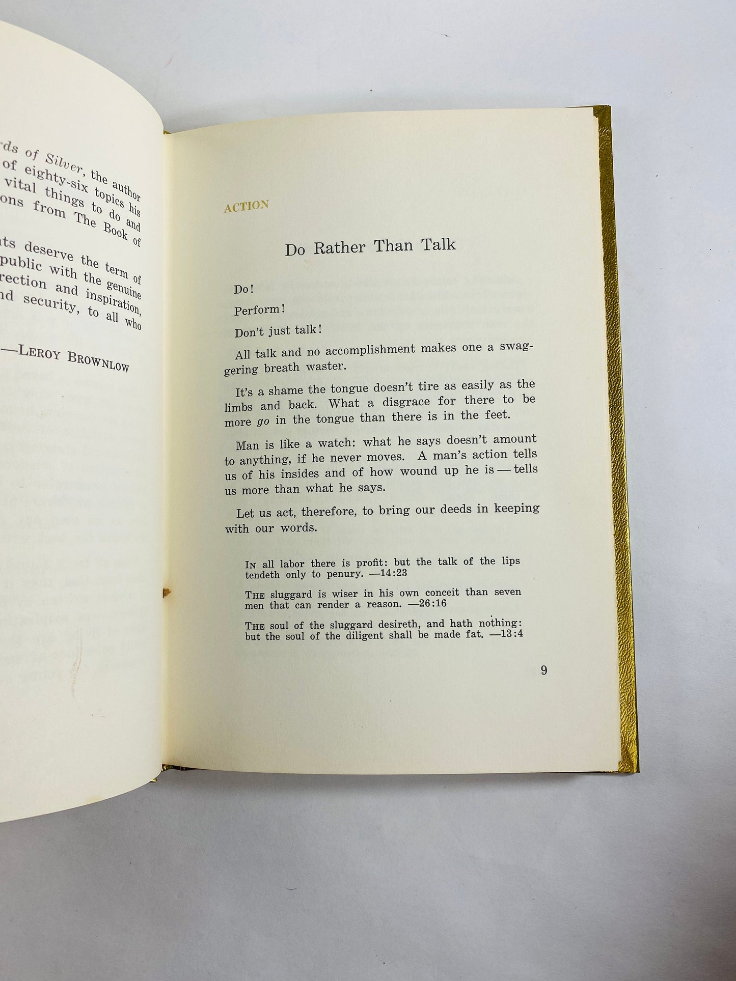 1974 Christian vintage book Thoughts of Gold in Words of Silver by Brownlow GORGEOUS binding New Testament Jesus Christ Valentine's Day