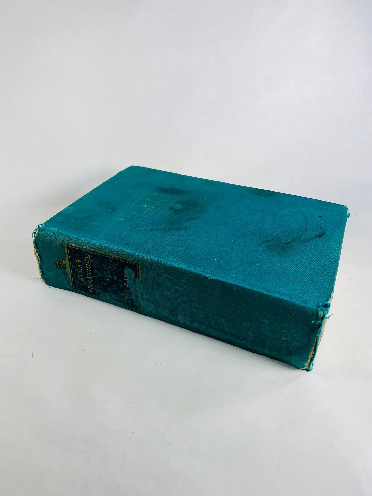 FIRST EDITION Ayn Rand Atlas Shrugged vintage book circa 1957 Second printing Nathaniel Branden Objectivism John Galt. Poor Condition