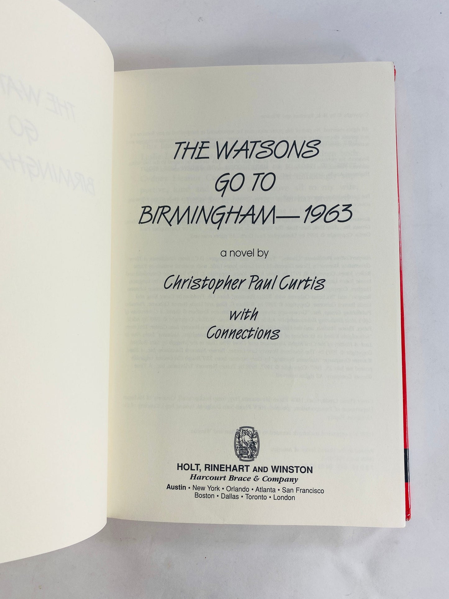 Watsons go to Birmingham vintage book Christopher Paul Curtis 1995 historical-fiction novel about a family in 1963 Civil Rights Movement