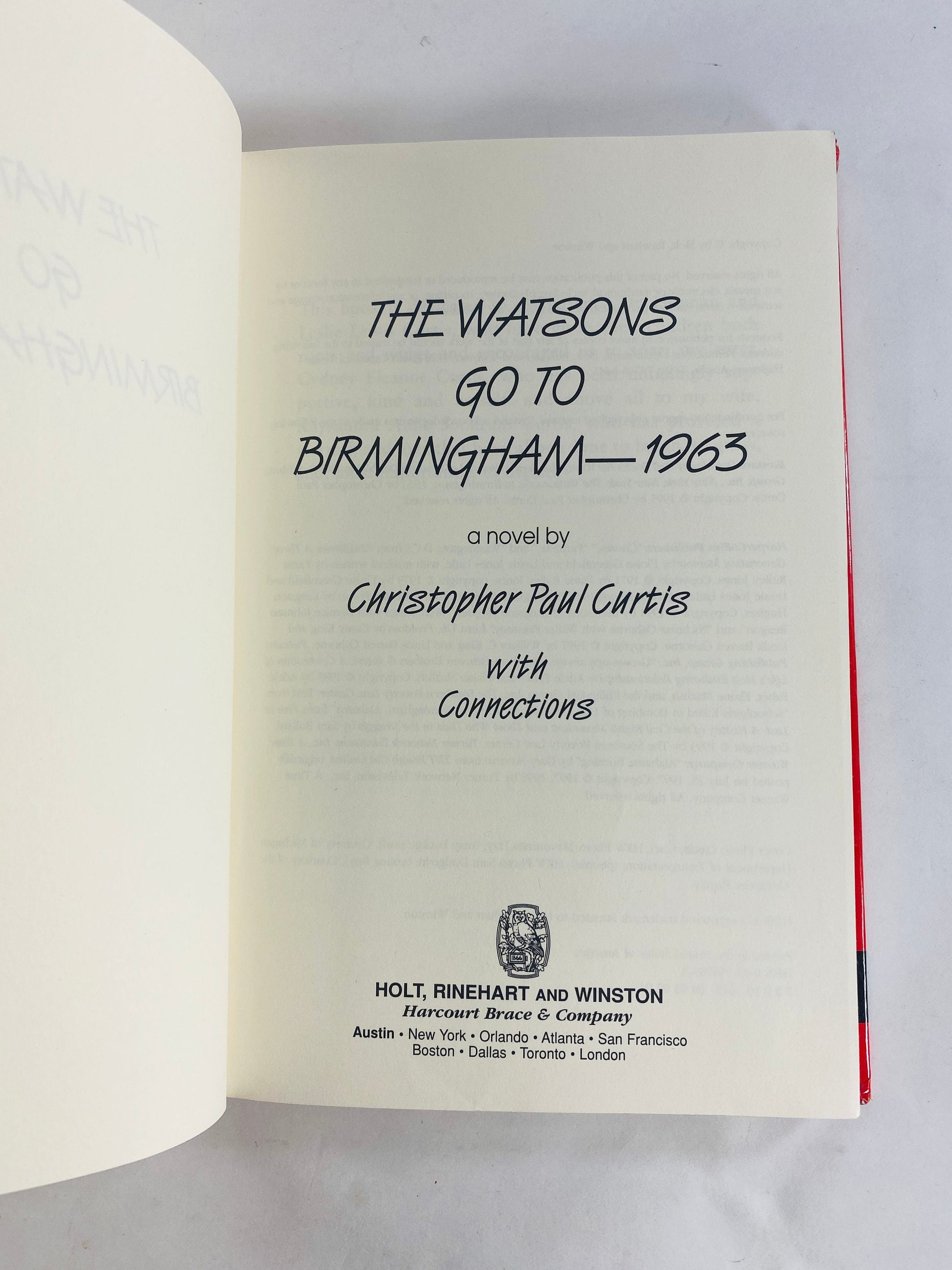 Watsons go to Birmingham vintage book Christopher Paul Curtis 1995 historical-fiction novel about a family in 1963 Civil Rights Movement