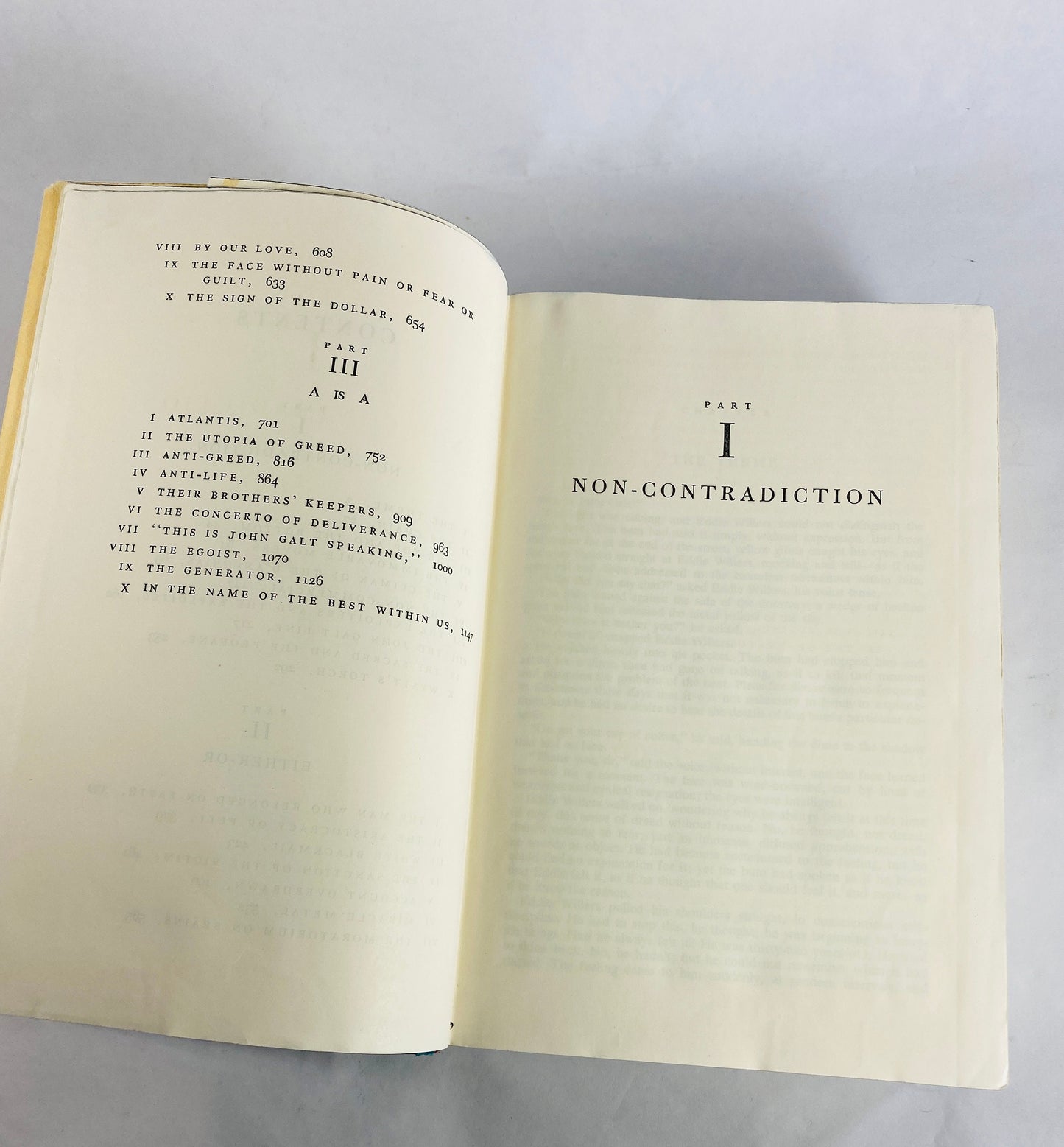 FIRST EDITION Ayn Rand Atlas Shrugged vintage book circa 1957 Second printing Nathaniel Branden Objectivism John Galt. Poor Condition