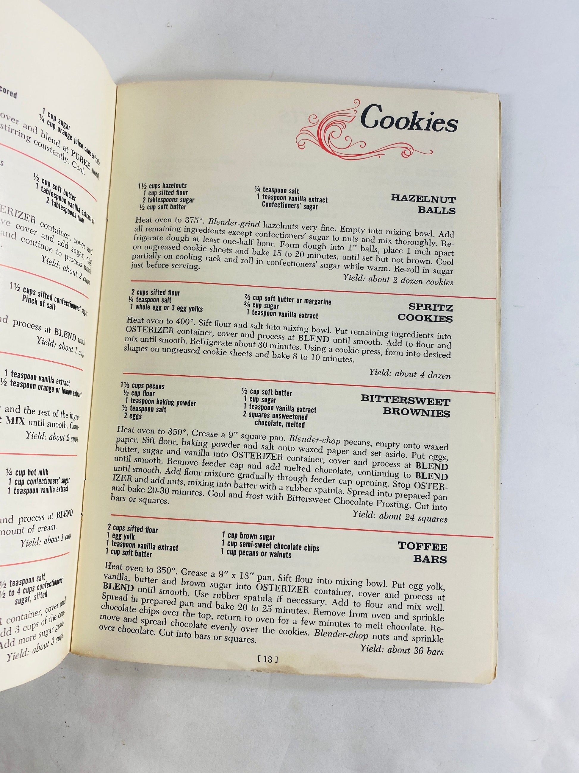 1973 Oster ORIGINAL Osterizer Vintage booklet of recipes. Retro blender kitchen tricks, do's & don'ts spin cookery. 1970s cookbook