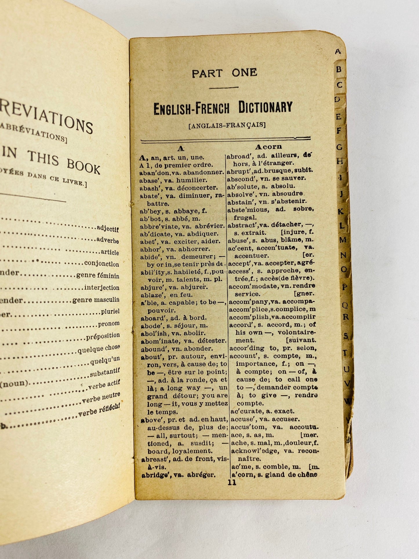 1920 Laird & Lee English French vintage dictionary small miniature antique best pocket book by Max Maury