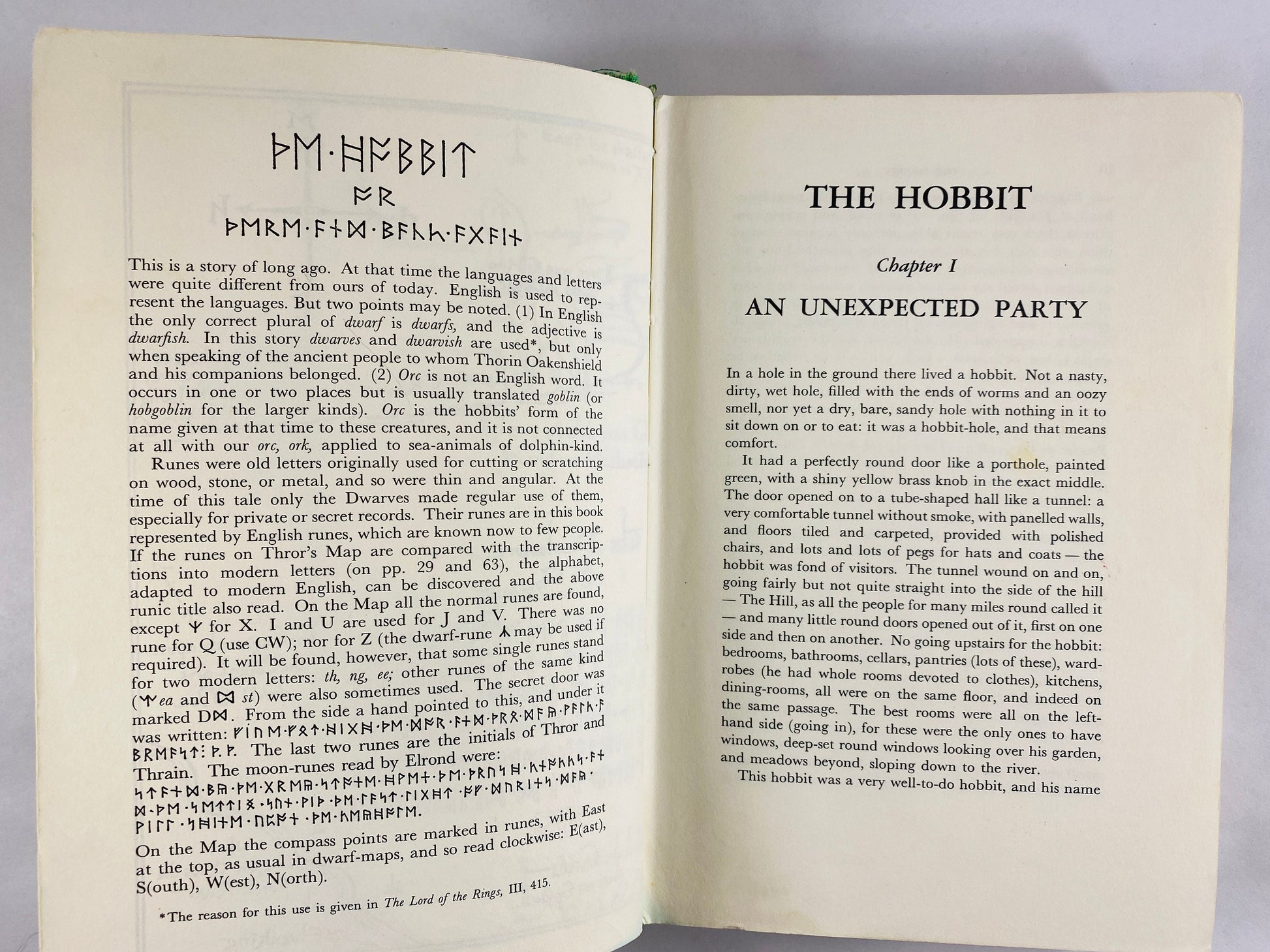 Hobbit or There and Back Again by JRR Tolkien vintage book with dust jacket Third Edition 39th printing Science fiction Lord of the Rings