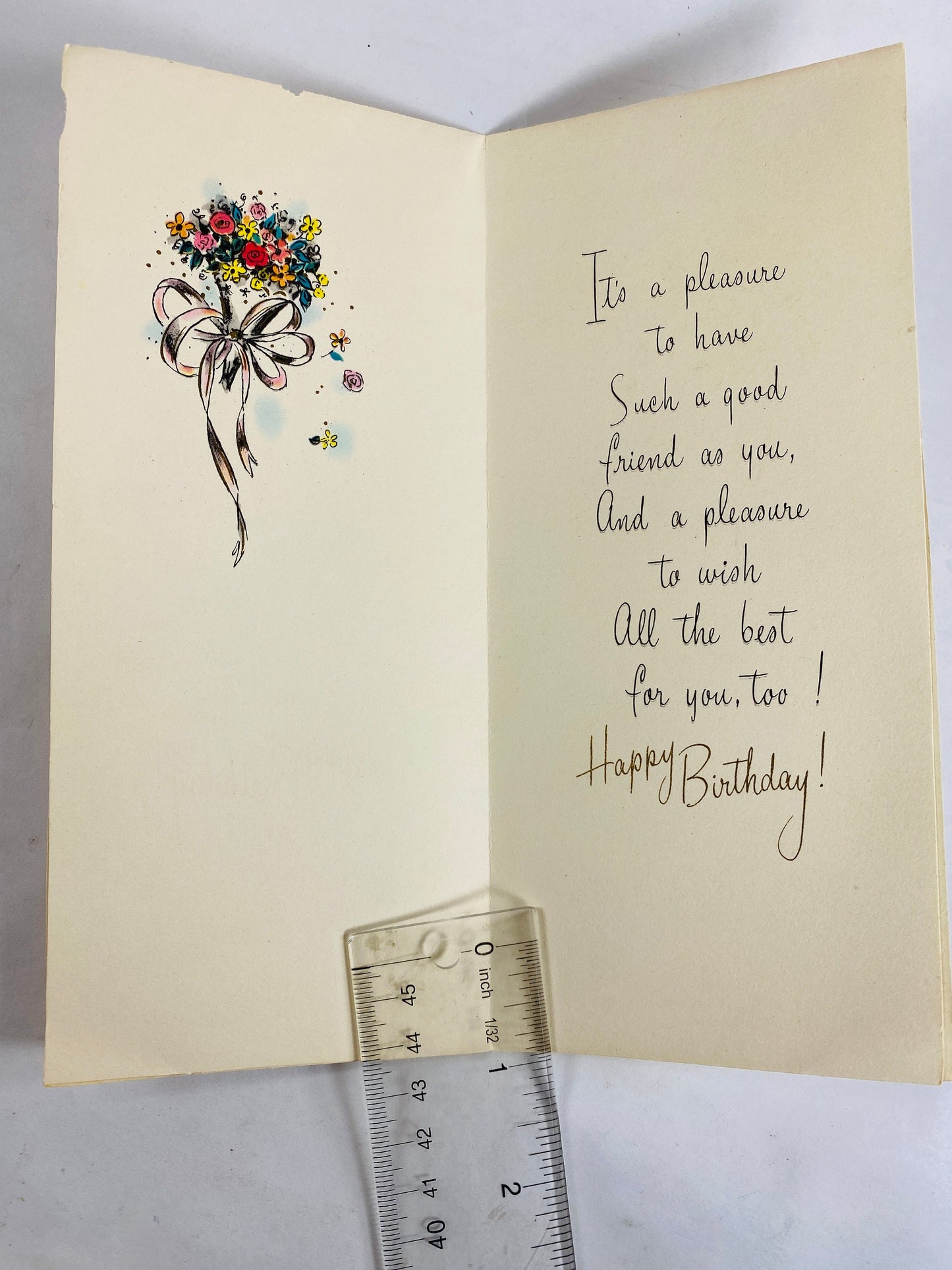 1960 Vintage birthday greeting card sweet Unused Sunshine card retro prince Charming Rapunzel Happy birthday friend