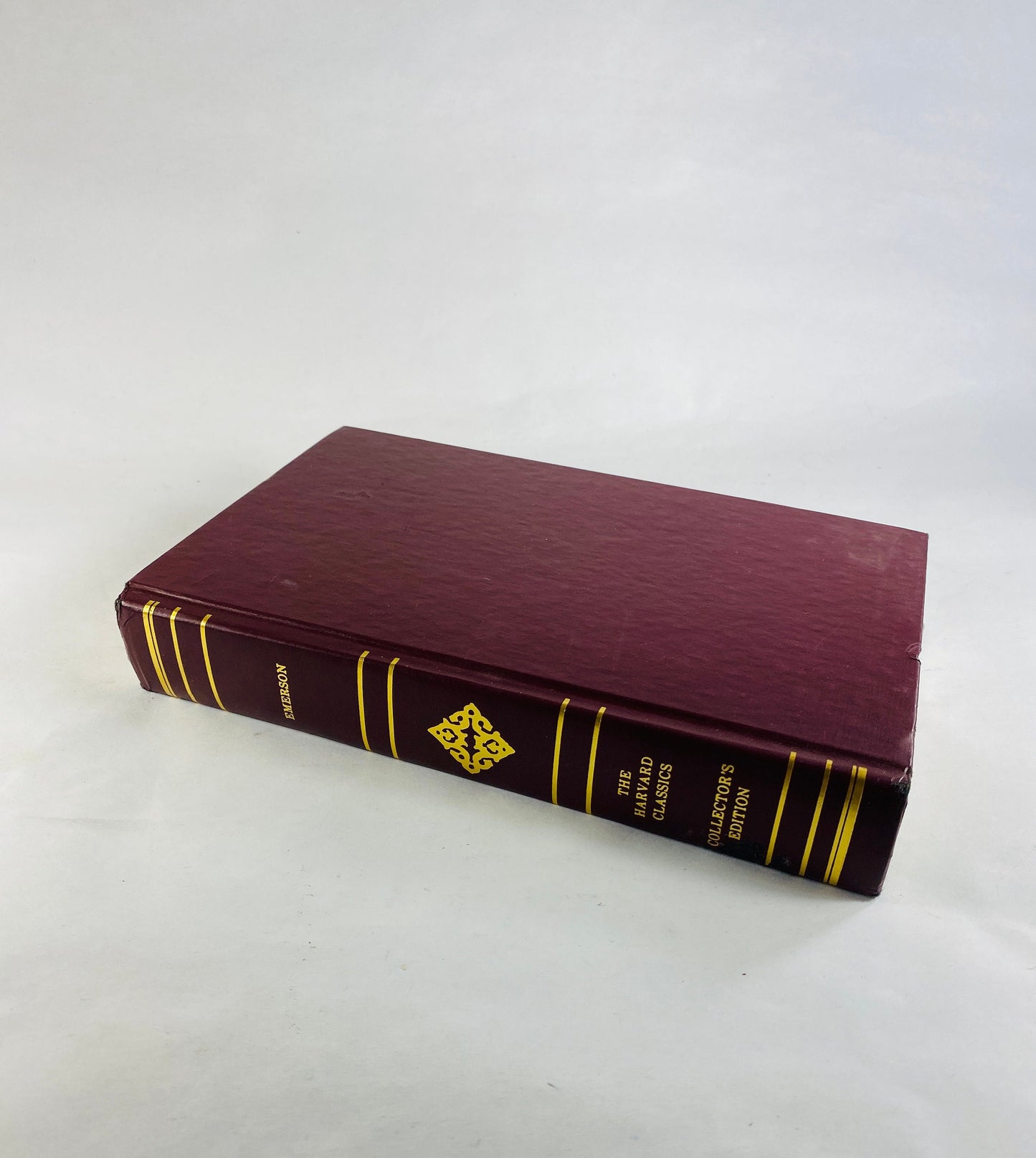 Emerson vintage Harvard Classics book philosophy maroon red with 22kt gold gilded lettering gift