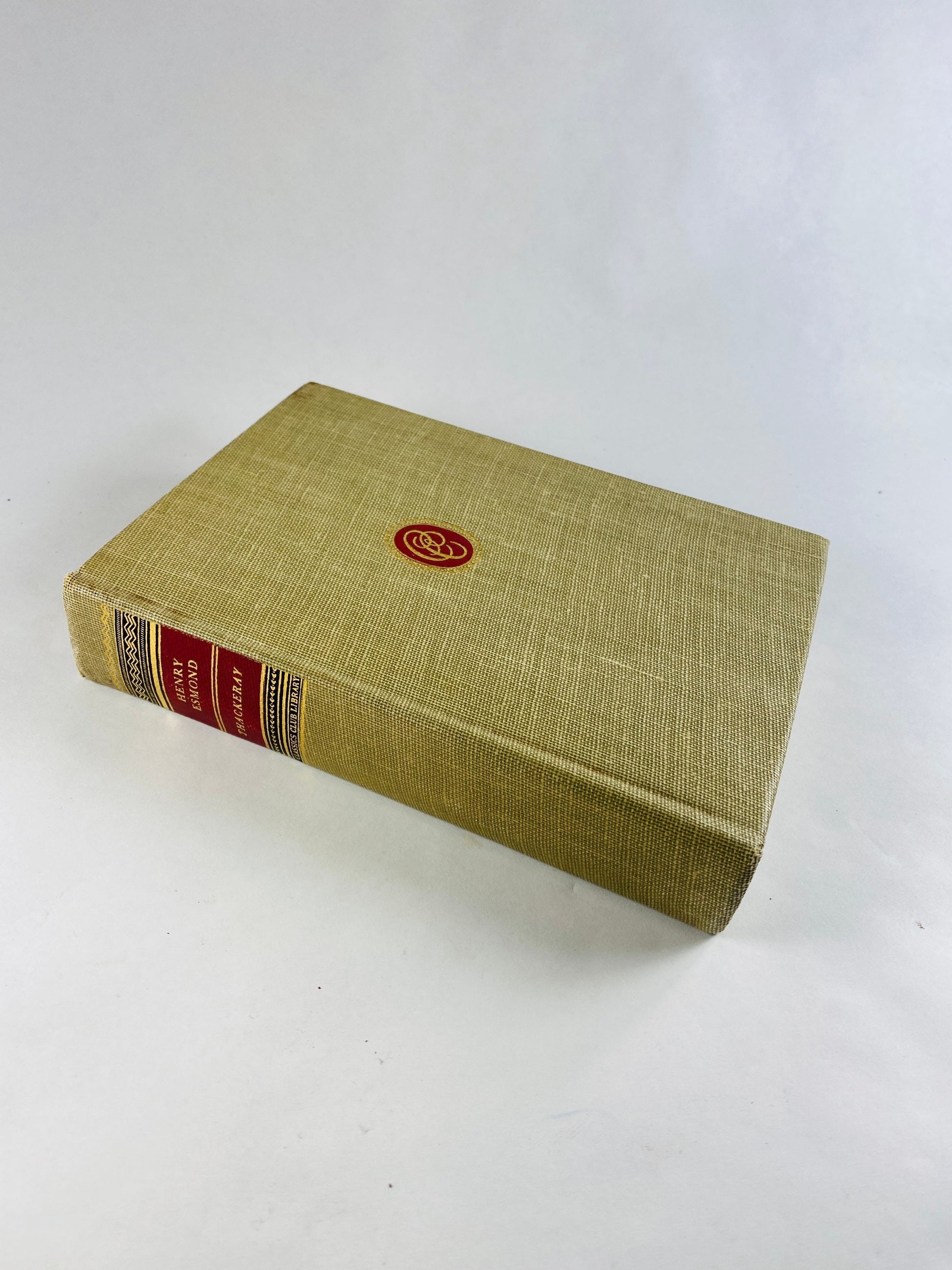 Browning Defoe Thackeray Bacon Montaigne vintage book circa 1942 beige cloth decor gift poetry literature