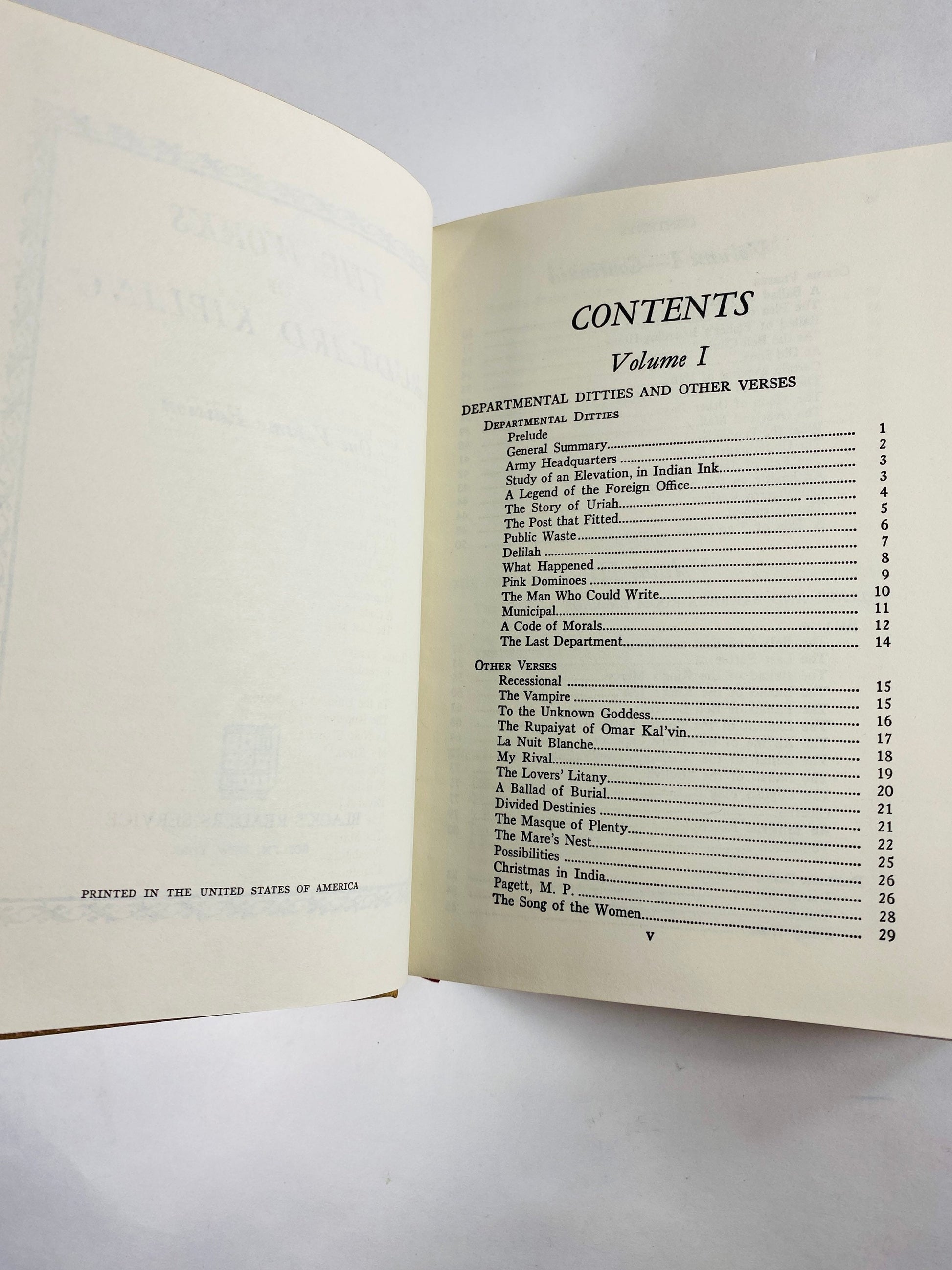 1958 Vintage book Nathaniel Hawthorne Kipling Maupassant Haggard Robert Louis Stevenson gold leaf Beige home decor