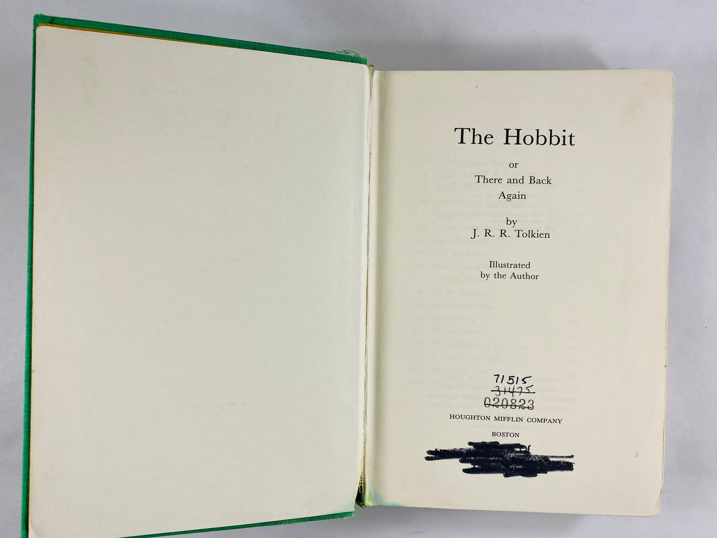 Hobbit or There and Back Again by JRR Tolkien vintage book with dust jacket Third Edition 39th printing Science fiction Lord of the Rings