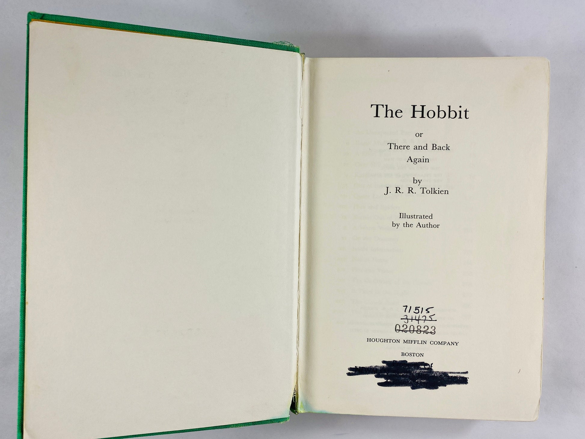 Hobbit or There and Back Again by JRR Tolkien vintage book with dust jacket Third Edition 39th printing Science fiction Lord of the Rings