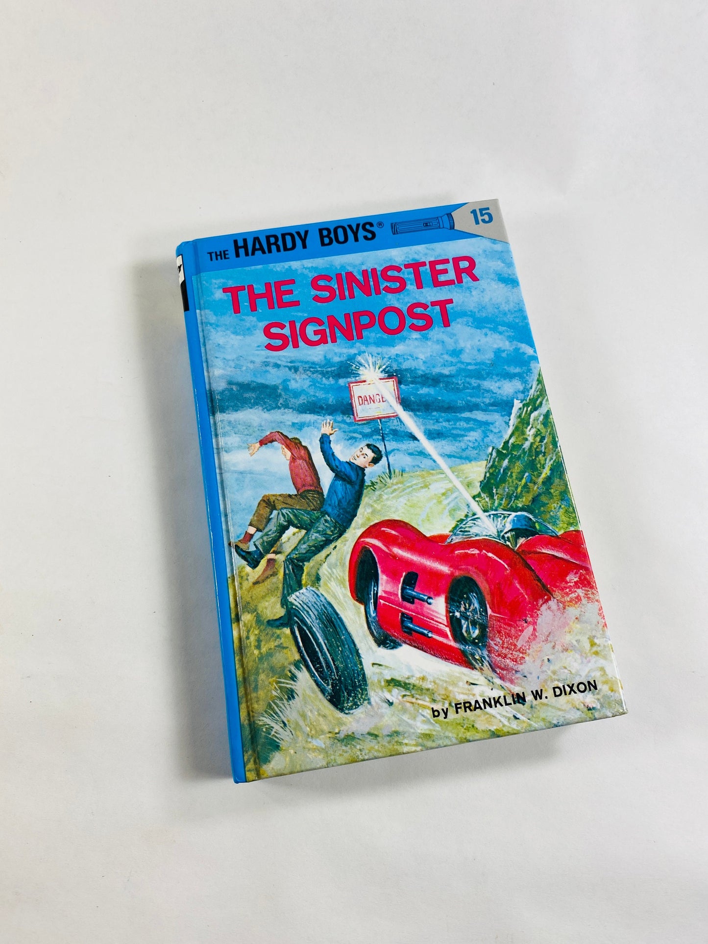 Hardy Boys vintage books by Franklin Dixon Glossy Flashlight Picture cover books. Blue tween teen mystery series home reading