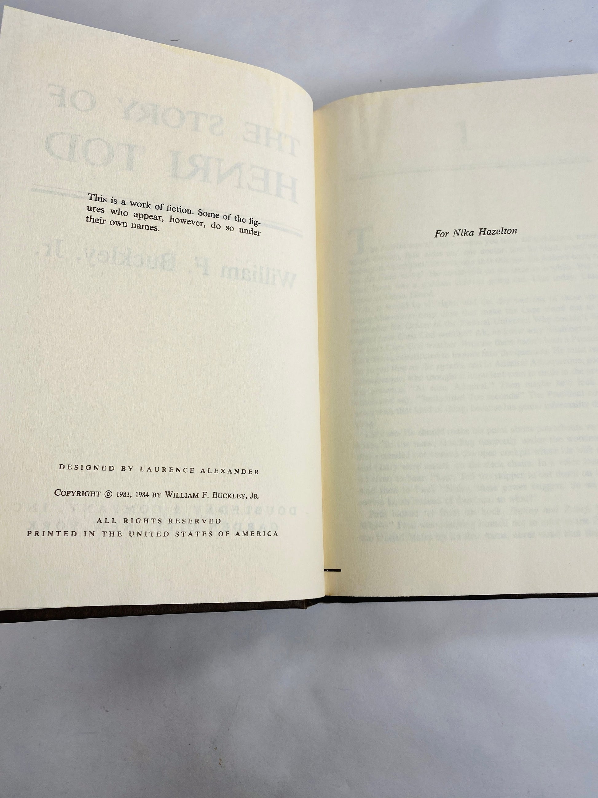 Story of Henri Tod by William F Buckley vintage book circa 1984 set in East Germany. Brown bookshelf decor