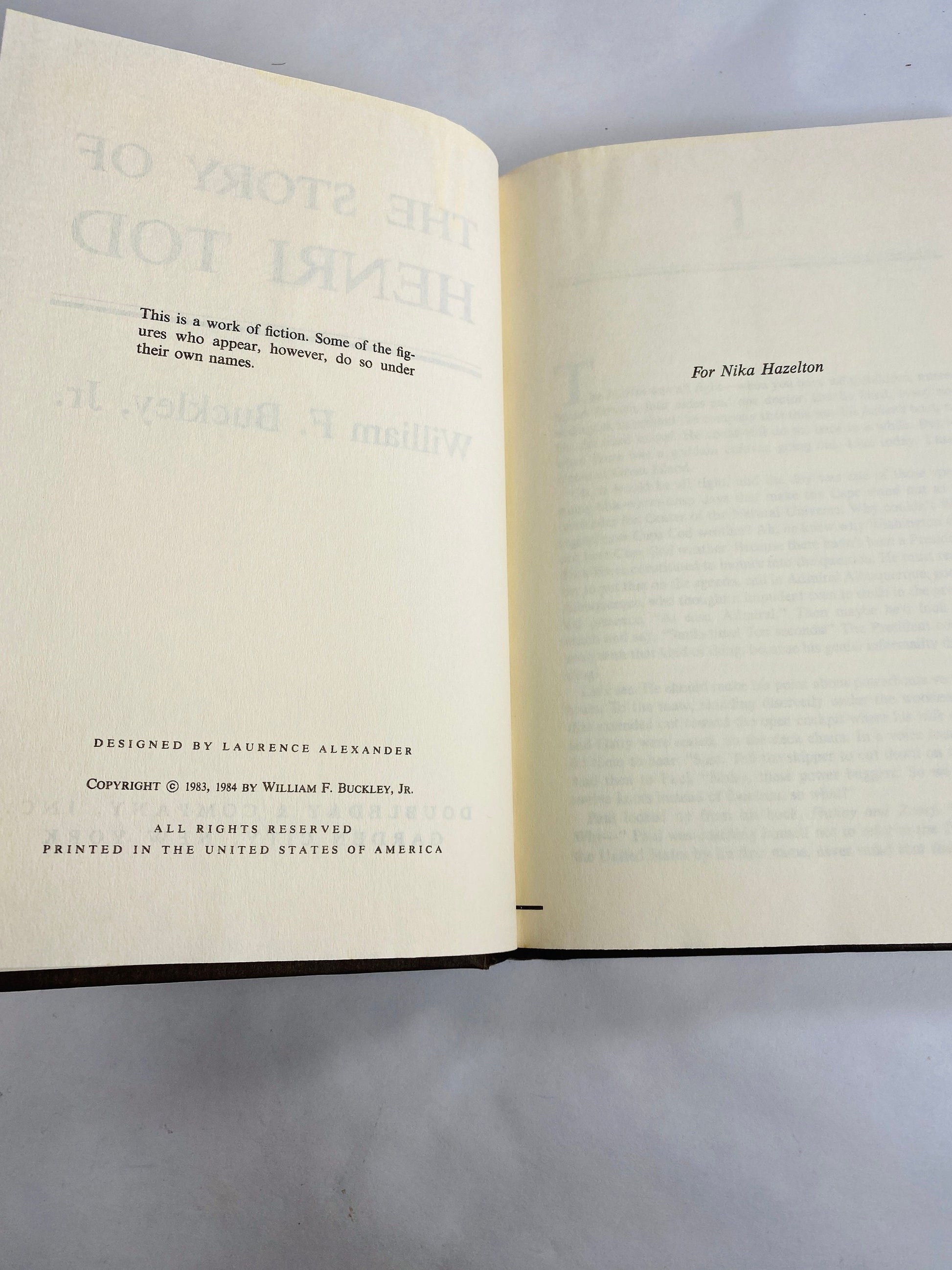 Story of Henri Tod by William F Buckley vintage book circa 1984 set in East Germany. Brown bookshelf decor