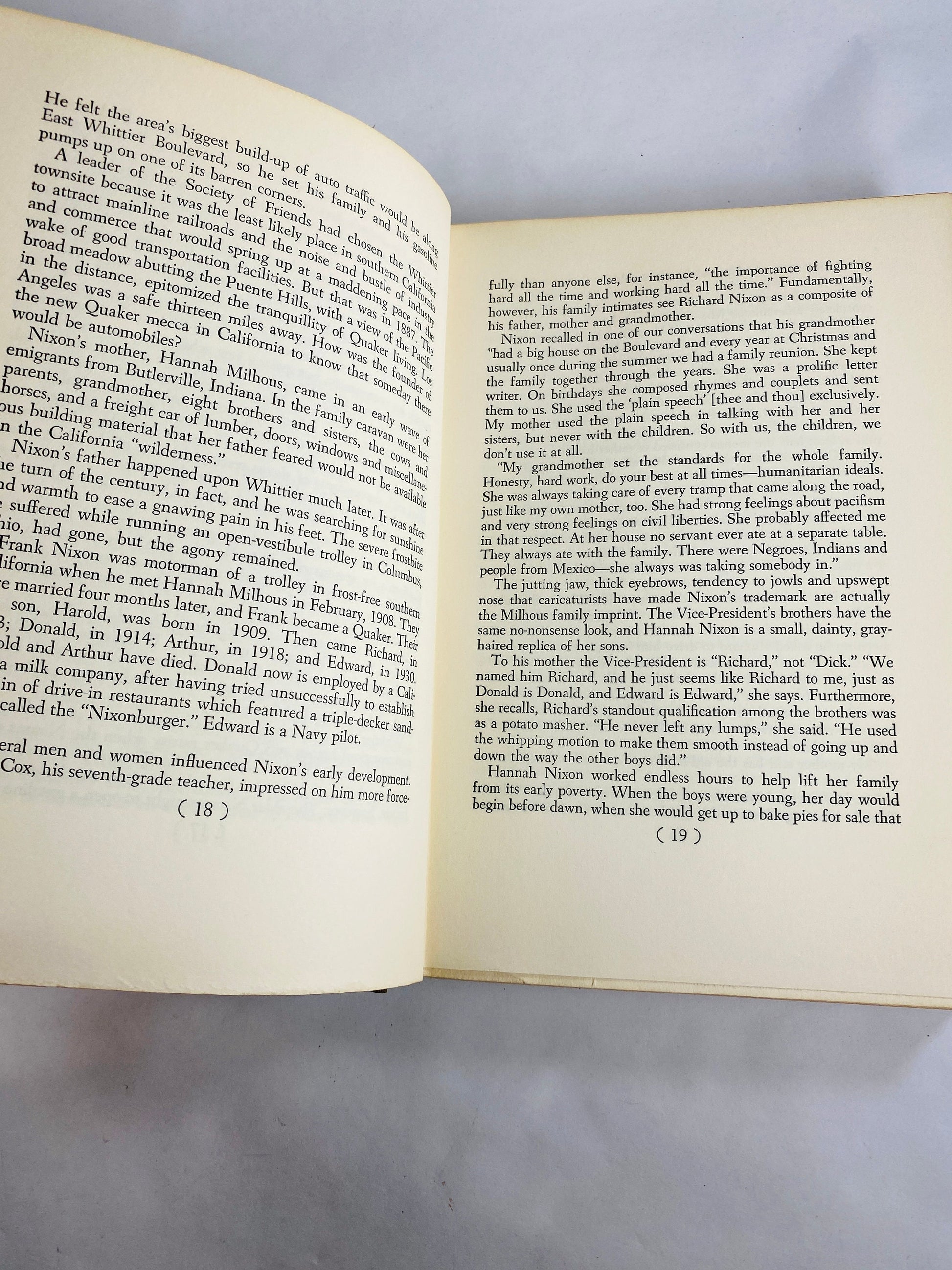 Richard Nixon Portrait by Earl Mazo vintage book circa 1959 detailing political and personal portrait of only US presidential resignation