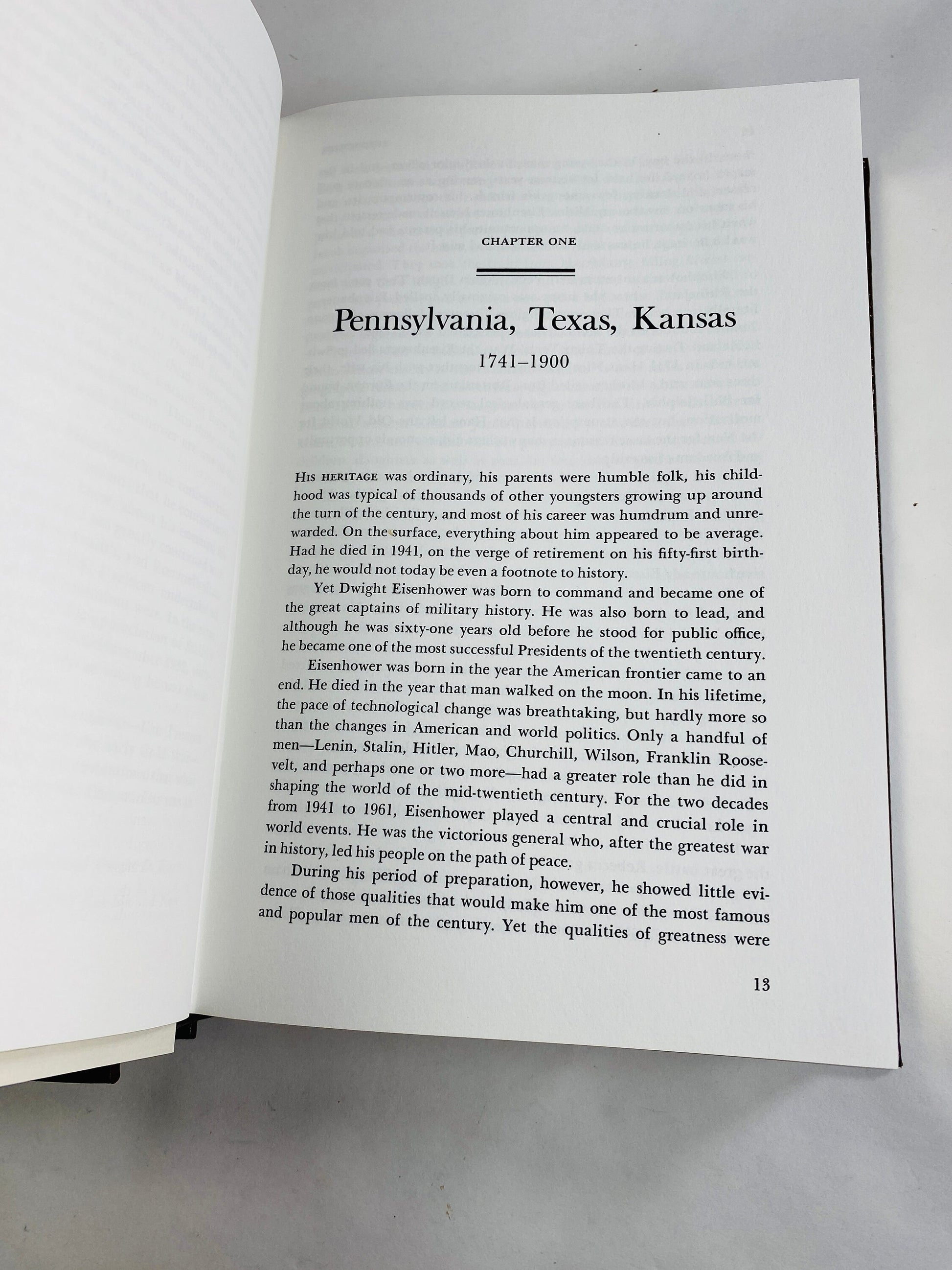 Stephen Ambrose vintage Easton Press Eisenhower book set circa 1987 US President GORGEOUS brown leather, gold History Father's Day gift