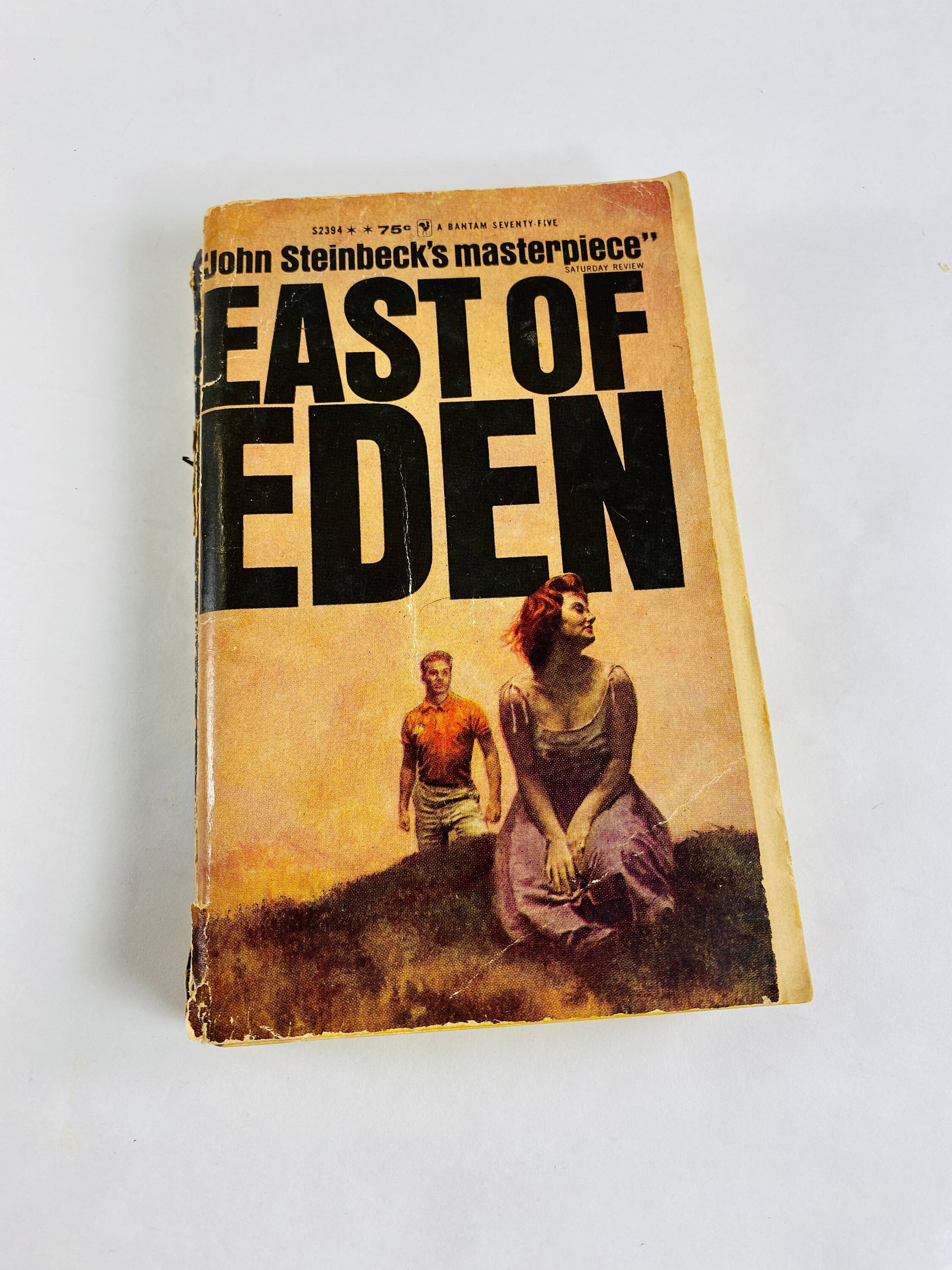 John Steinbeck East of Eden Red Horse Pearl vintage paperback book Of Mice and Men Pulitzer Prize Bantum circa 1980s