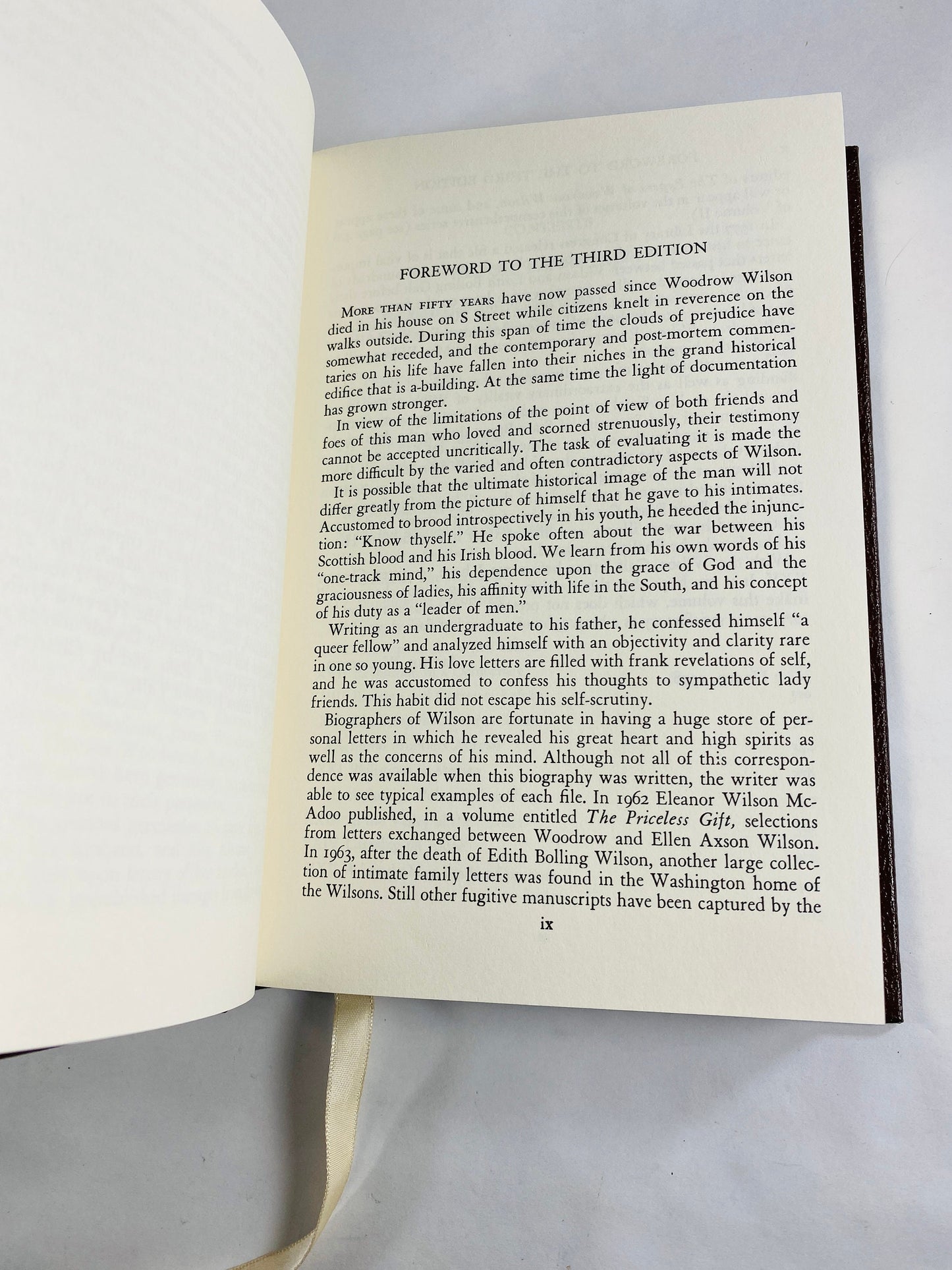 Woodrow Wilson American President vintage Easton Press book by Arthur Walworth circa 1978 BEAUTIFUL brown leather with gold gilt