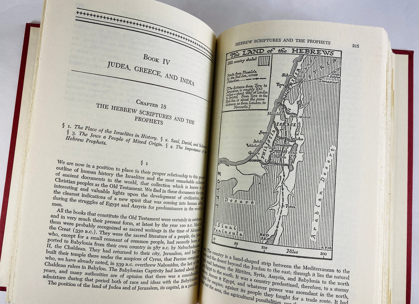 1971 Outline of History by HG Wells Vintage red book Being a Plain History of Life and Mankind volume 1 Whole Story of Man Home office decor