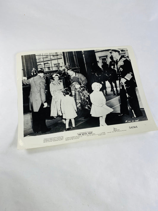 1954 Royal Tour Queen Elizabeth Prince Philip Press Litho Photo Scene still Hollywood movie memorabilia Vintage Van Heflin Charles Laughton