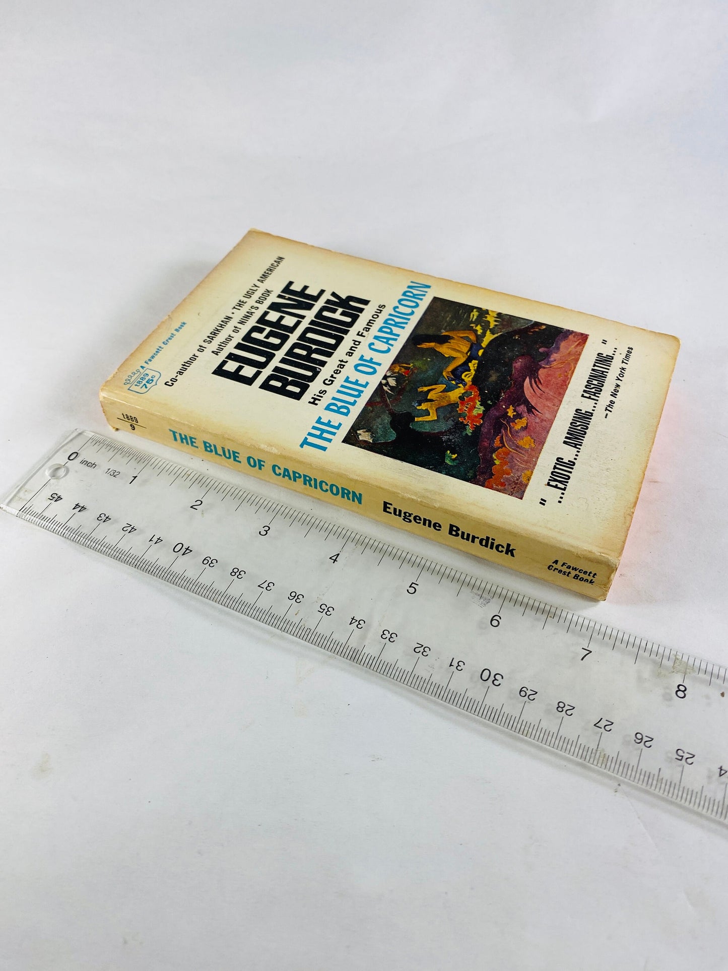 Blue of Capricorn vintage paperback book by Eugene Burdick circa 1961 stories of men of all races who fought and loved in ocean's reflection