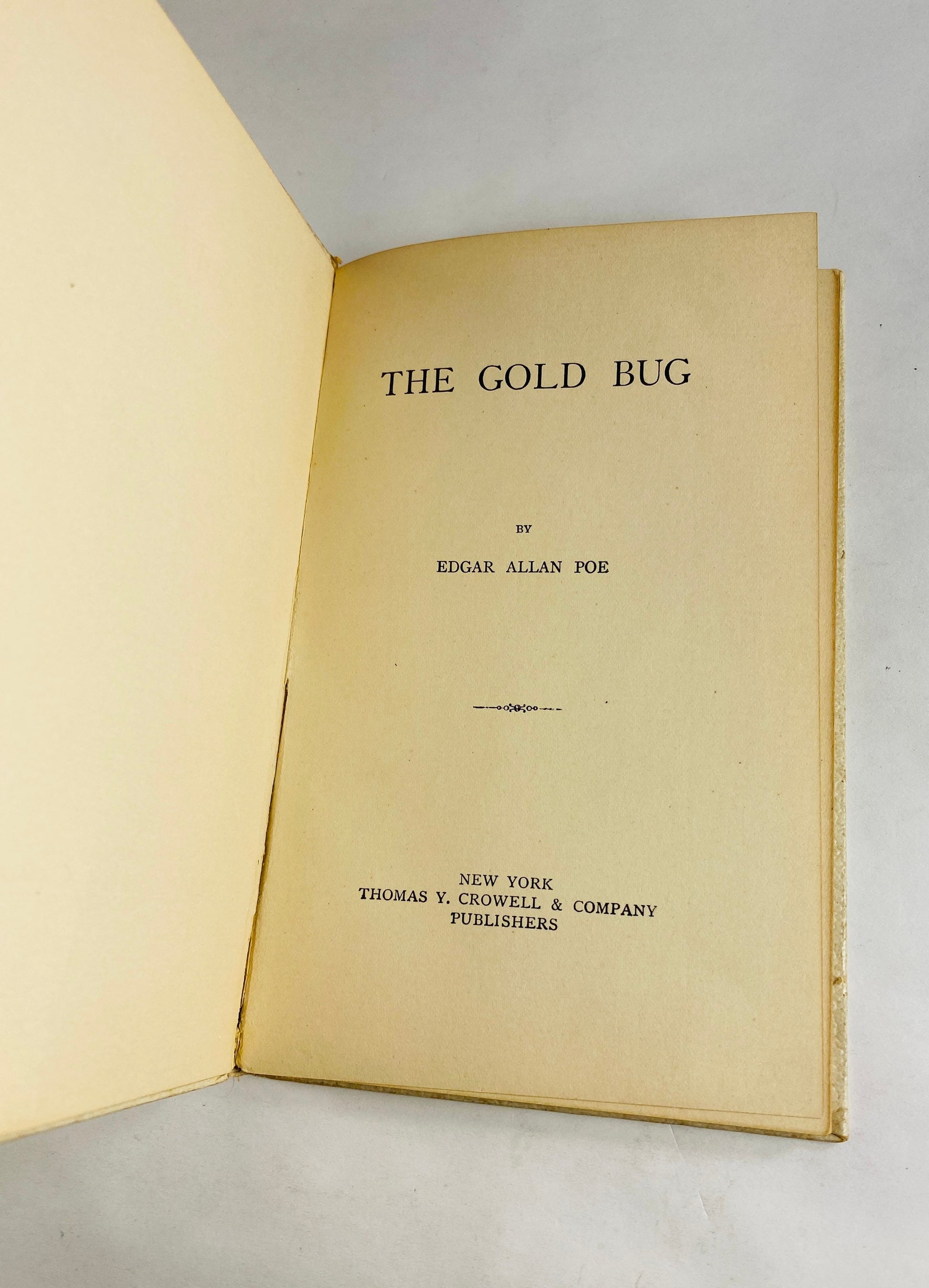 Gold Bug Antique Victorian Edgar Allan Poe vintage small book of poetry Poe's Poems 1902 FIRST EDITION Beautiful white bound Crowell