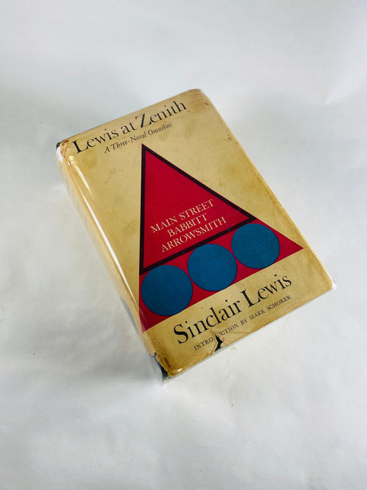 1961 Lewis at Zenith by Sinclair Lewis includes Main Street, Babbitt and Arrowsmith Vintage book gift.