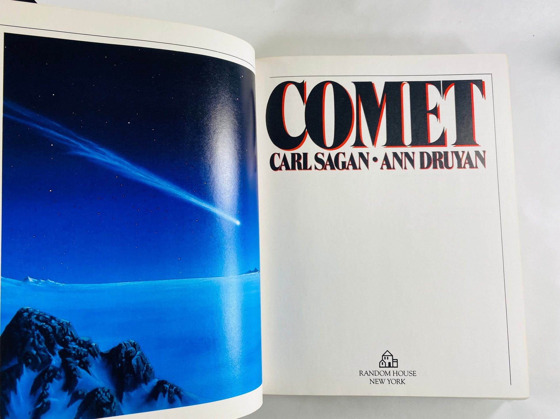 Comet vintage book circa 1985 by Carl Sagan author or Cosmos Astronomy cosmology astrophysicist astrobiology science. Gift