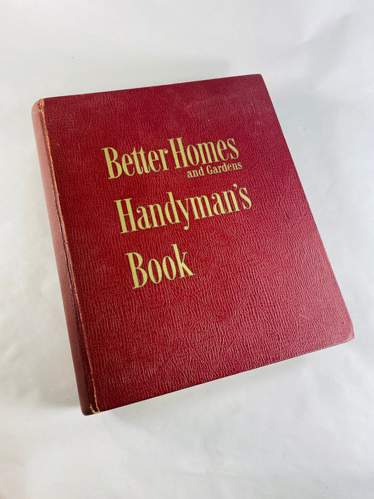 Better Homes and Gardens Handyman's Book circa 1951 FIRST EDITION vintage book binder. DIY Tools Fantastic retro decor! Father's Day Gift