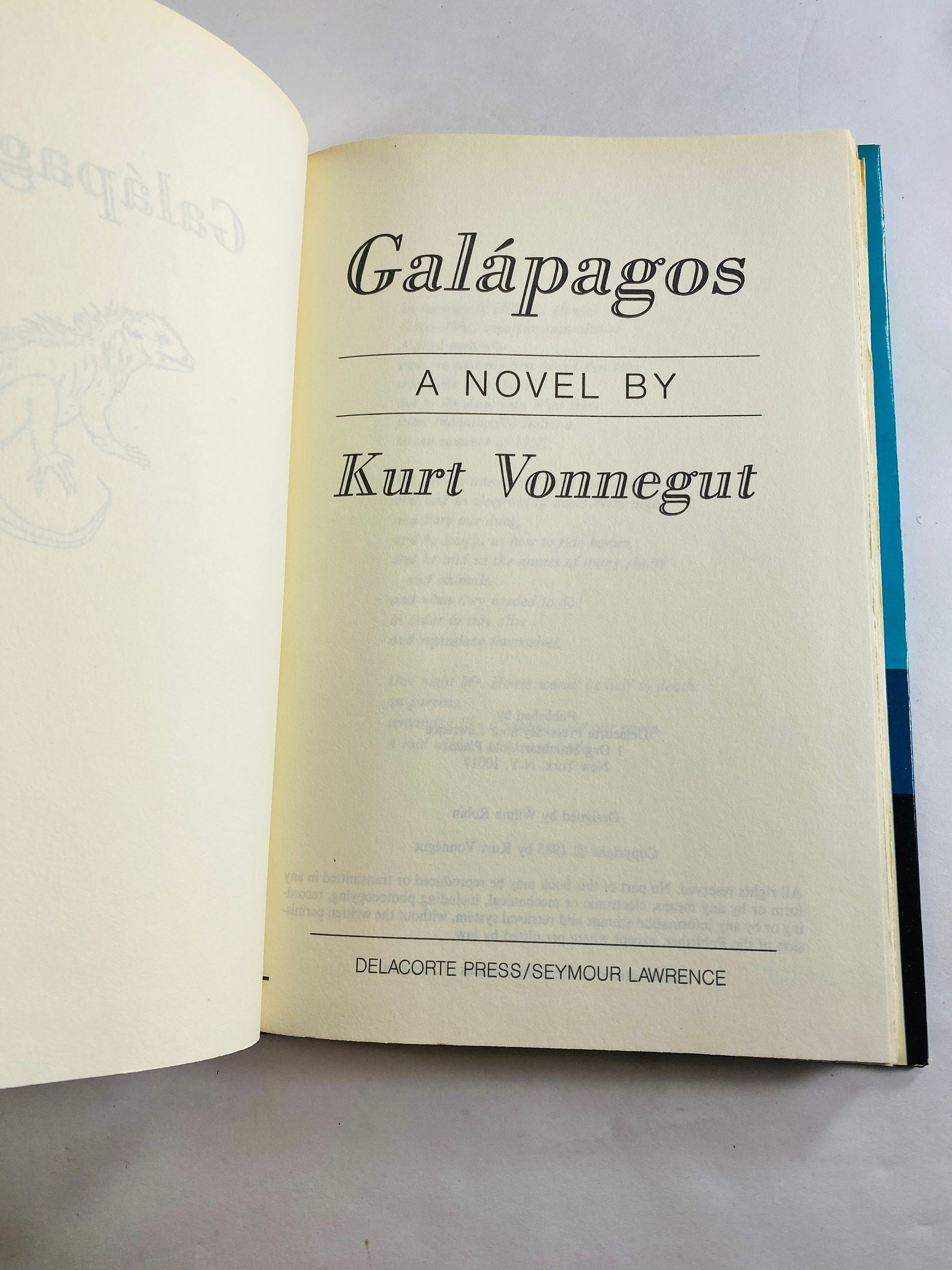 Galapagos by Kurt Vonnegut vintage book EARLY PRINTING circa 1985 author of Breakfast of Champions Goodbye Blue Monday