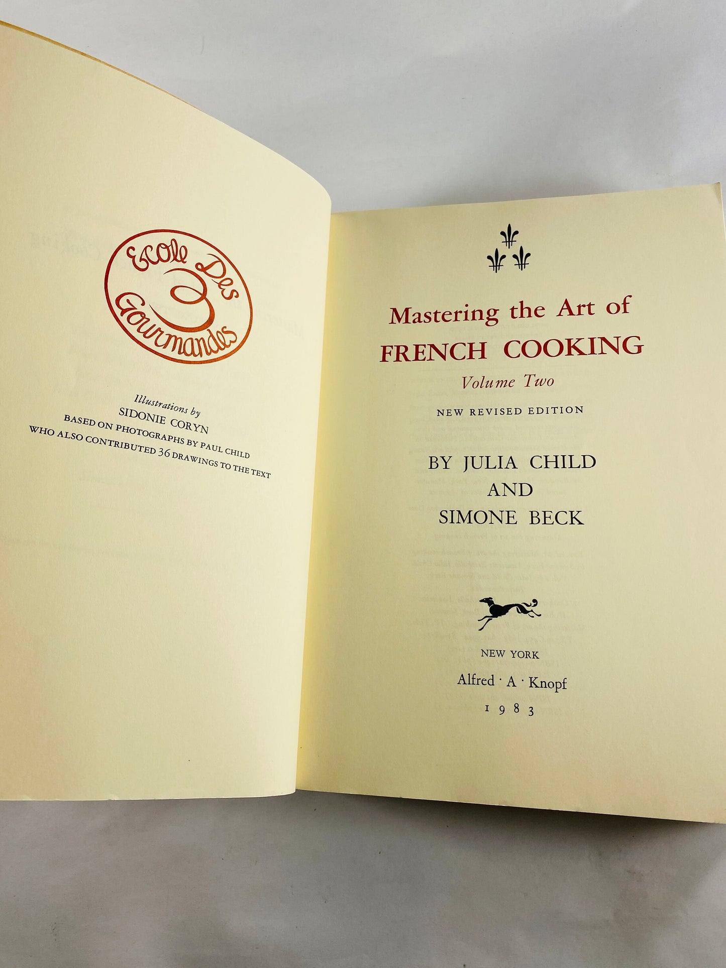 Mastering the Art of French Cooking by Julia Child EARLY PRINTING vintage paperback book circa 1983 Cookbook volume 2 Alfred A. Knopf.