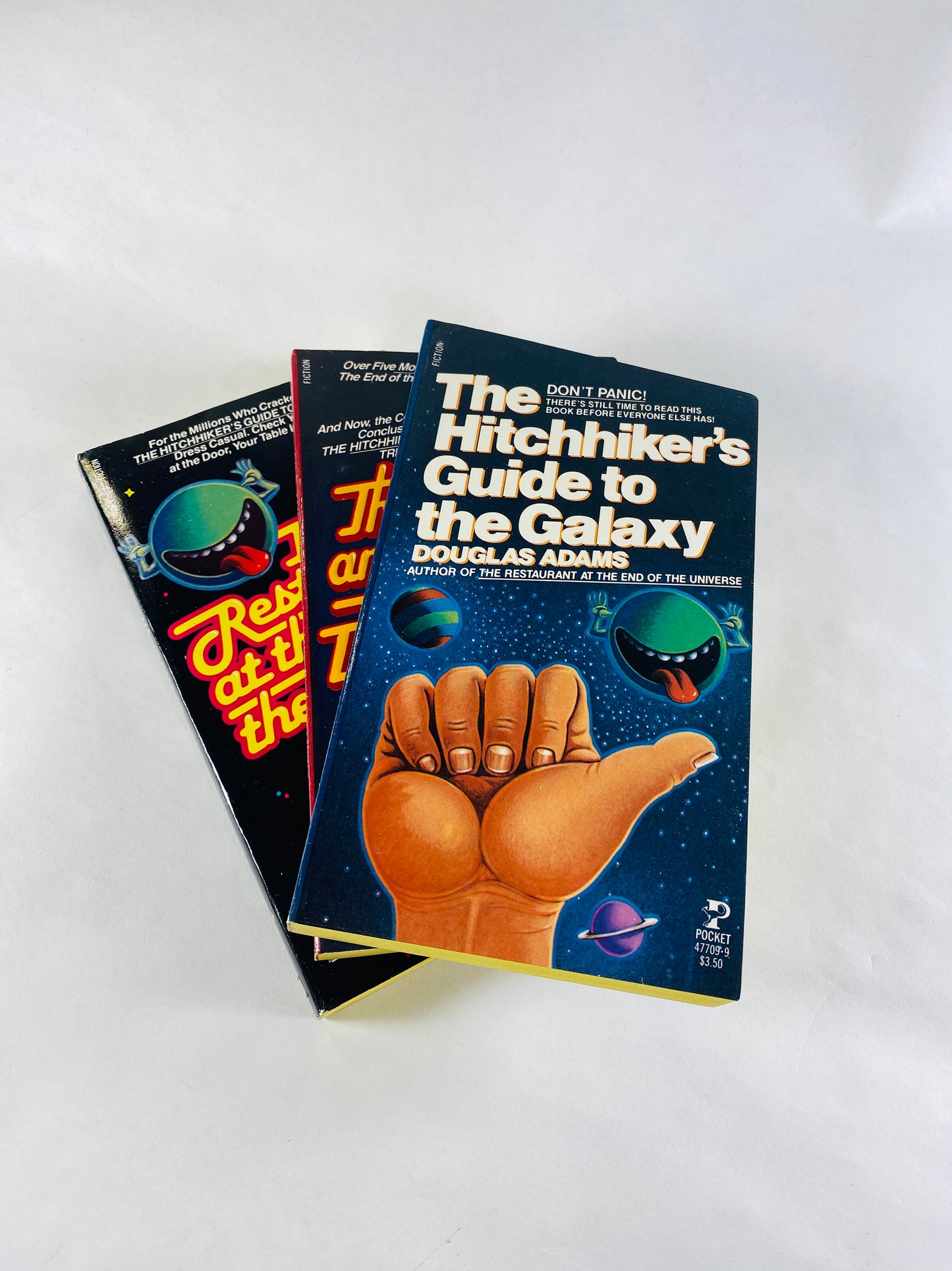 1981 Hitchhiker's Guide to the Galaxy Vintage Douglas Adams paperback book EARLY printing Life Universe & Everything, Restaurant Universe