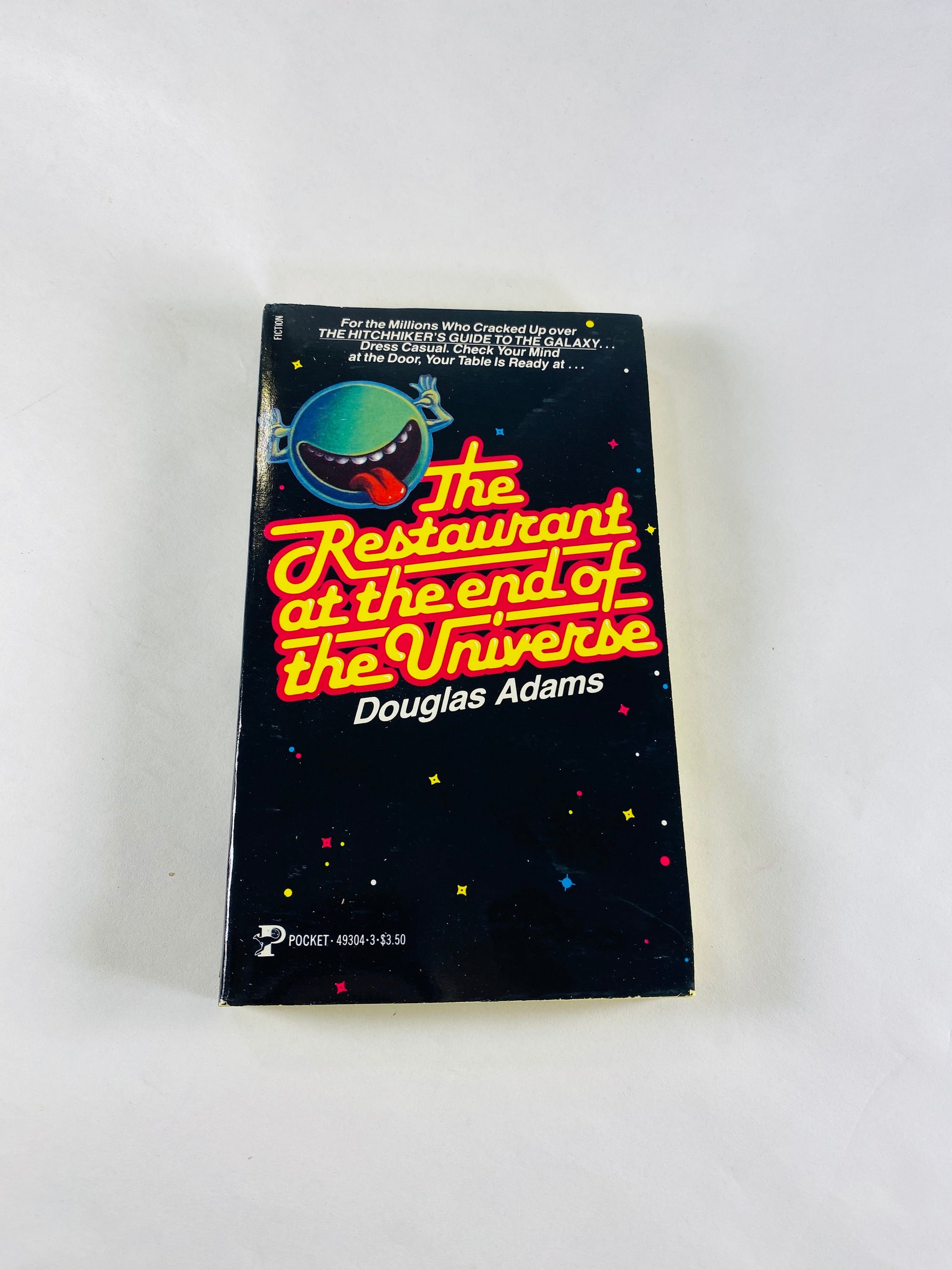 1981 Hitchhiker's Guide to the Galaxy Vintage Douglas Adams paperback book EARLY printing Life Universe & Everything, Restaurant Universe