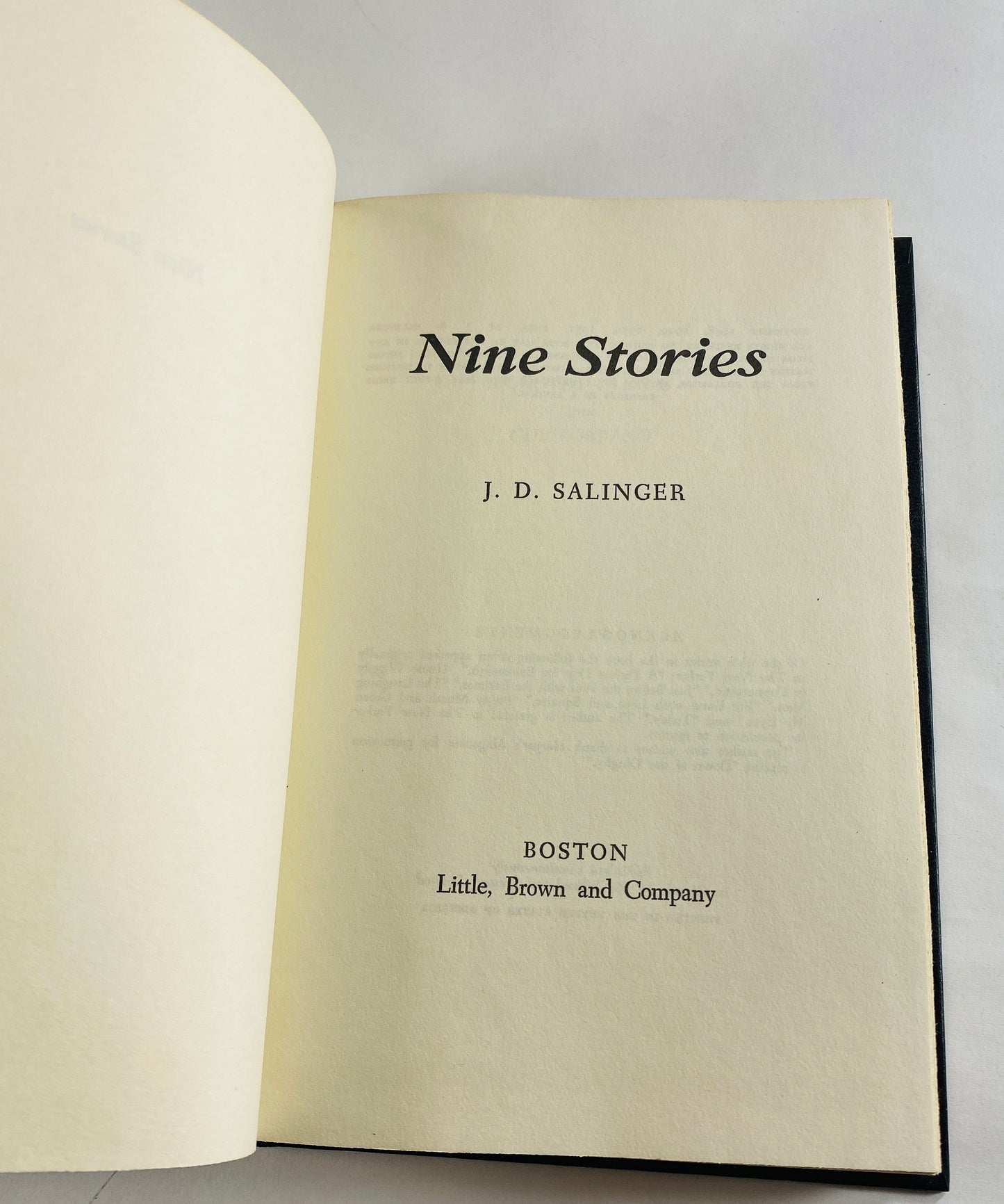 JD Salinger Nine Stories EARLY PRINTING vintage book circa 1953 by author of Catcher in the Rye. Banafish Daumier Teddy Down at Dinghy