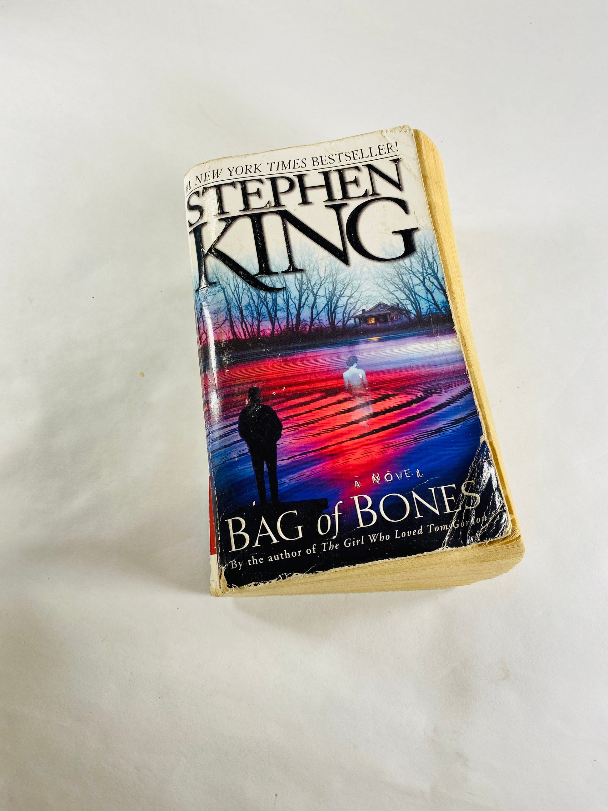Bag of Bones by Stephen King Vintage paperback book circa 1999 Horror goth gift Grieving widower plagued by vivid nightmares POOR CONDITION