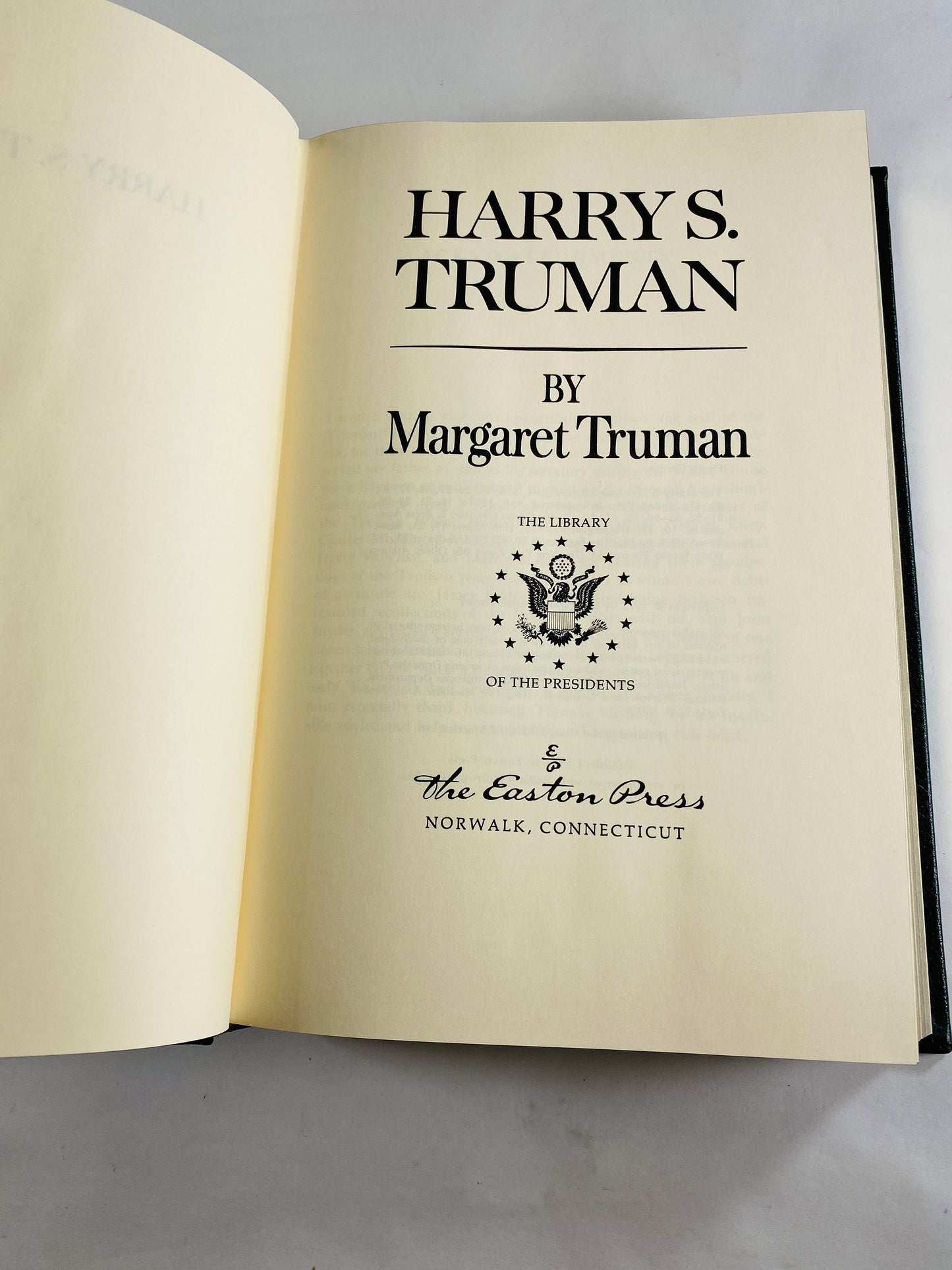 Harry S Truman GORGEOUS vintage leather Easton Press book by his daughter Margaret vintage book of former US President circa World War 2